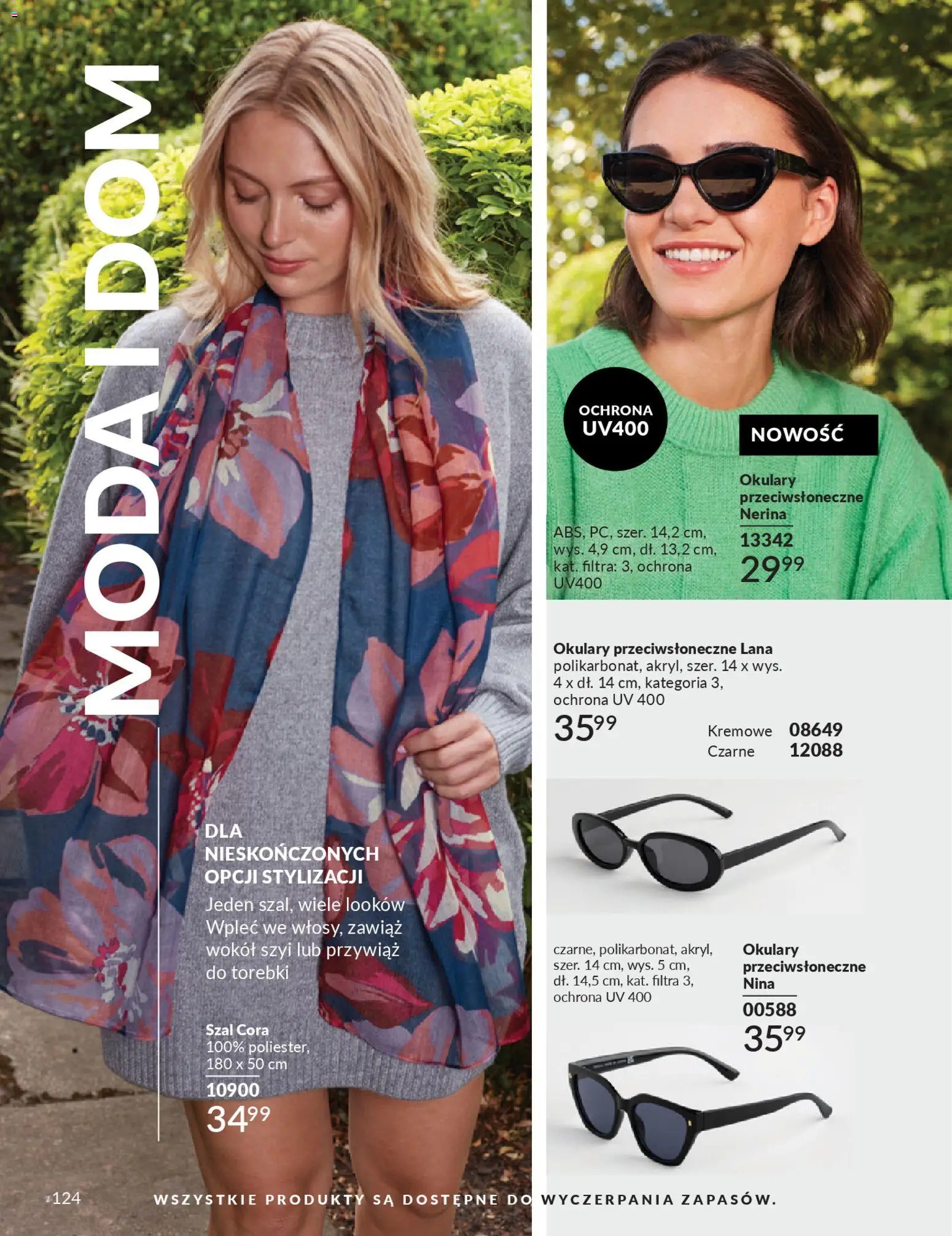 Avon Katalog 3 2026 od 01.03.2026 | Strona: 124 | Produkty: Szal, Okulary, Okulary przeciwsłoneczne, Torebki