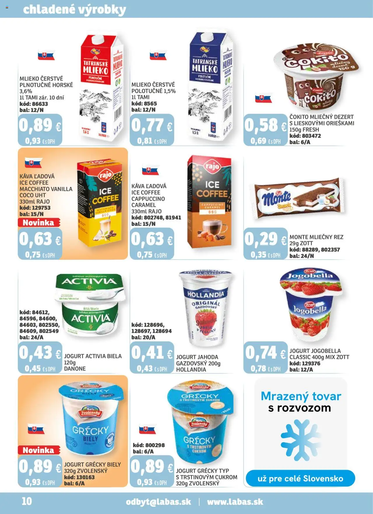Nové Labaš akcie – leták je platný od 05.09.2025 | Strana: 10 | Produkty: Mlieko, Jogurt, Káva