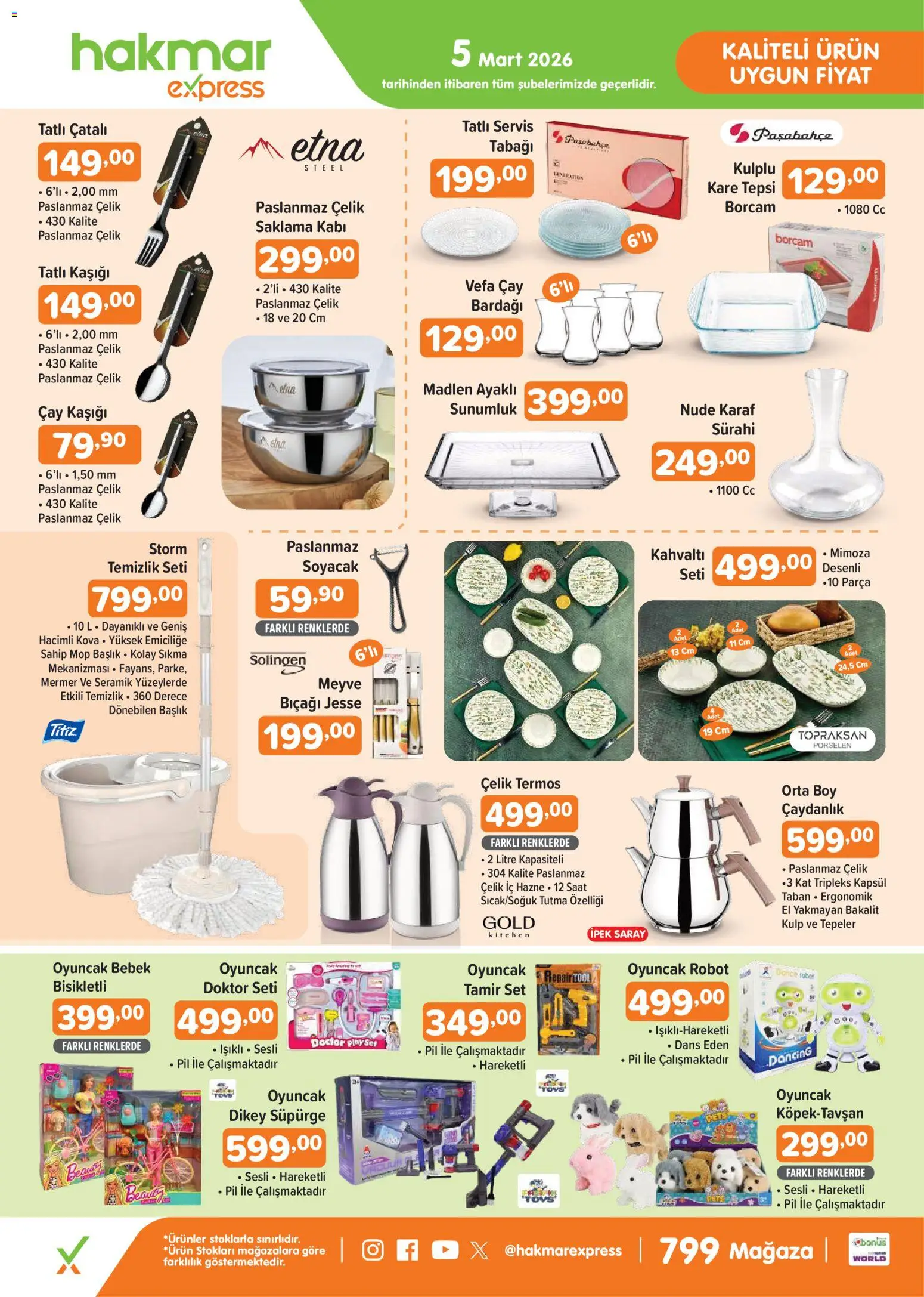 Hakmar Express Perşembe Aktüel Ürünler - 05.03.2026 tarihinden itibaren geçerlidir | Sayfa: 1 | Ürünler: Pil, Çaydanlık, Meyve, Termos