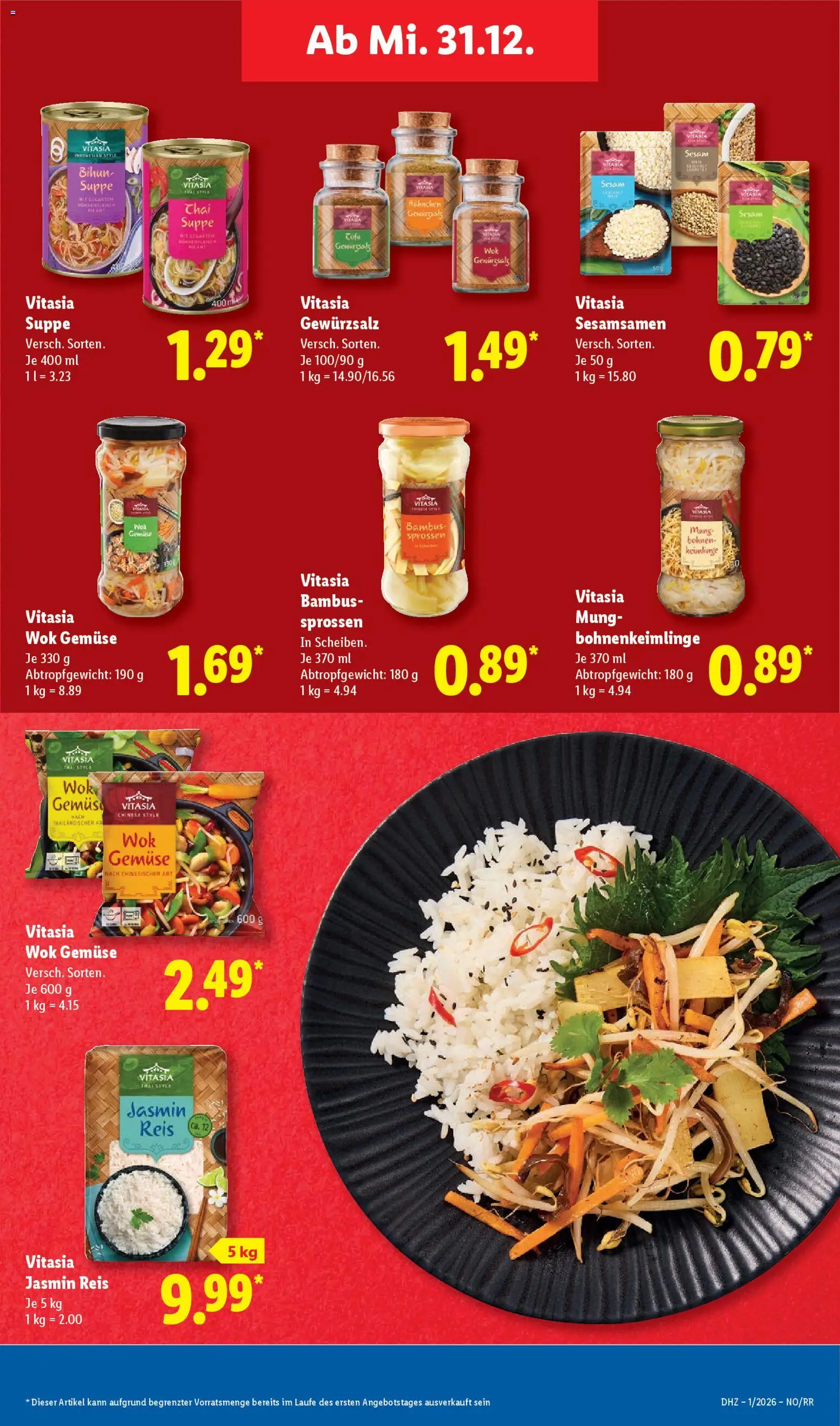 Lidl Prospekt Bestwig – gültig ab 29.12.2025 | Seite: 33 | Produkte: Hahnchen, Gemüse, Reis, Wok