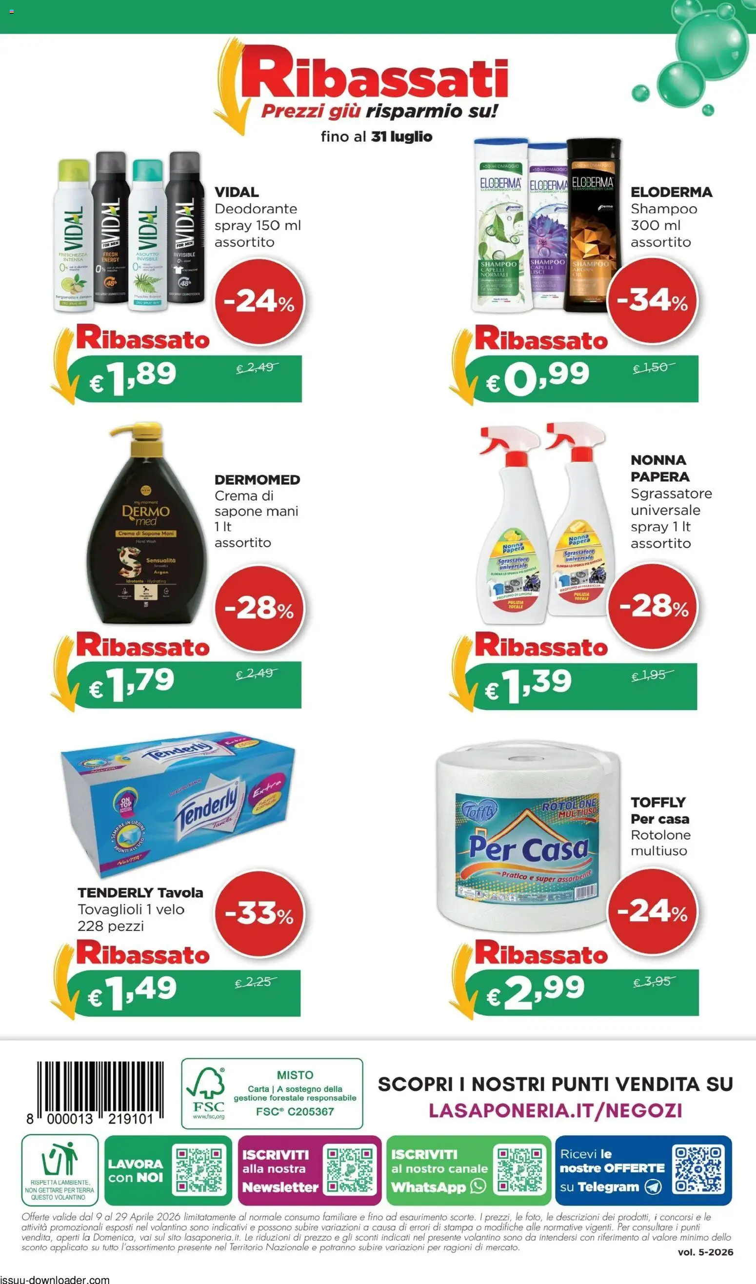 Volantino La Saponeria del 09.04.2026 | Pagina: 16 | Prodotti: Crema, Sapone, Stampa, Profumo