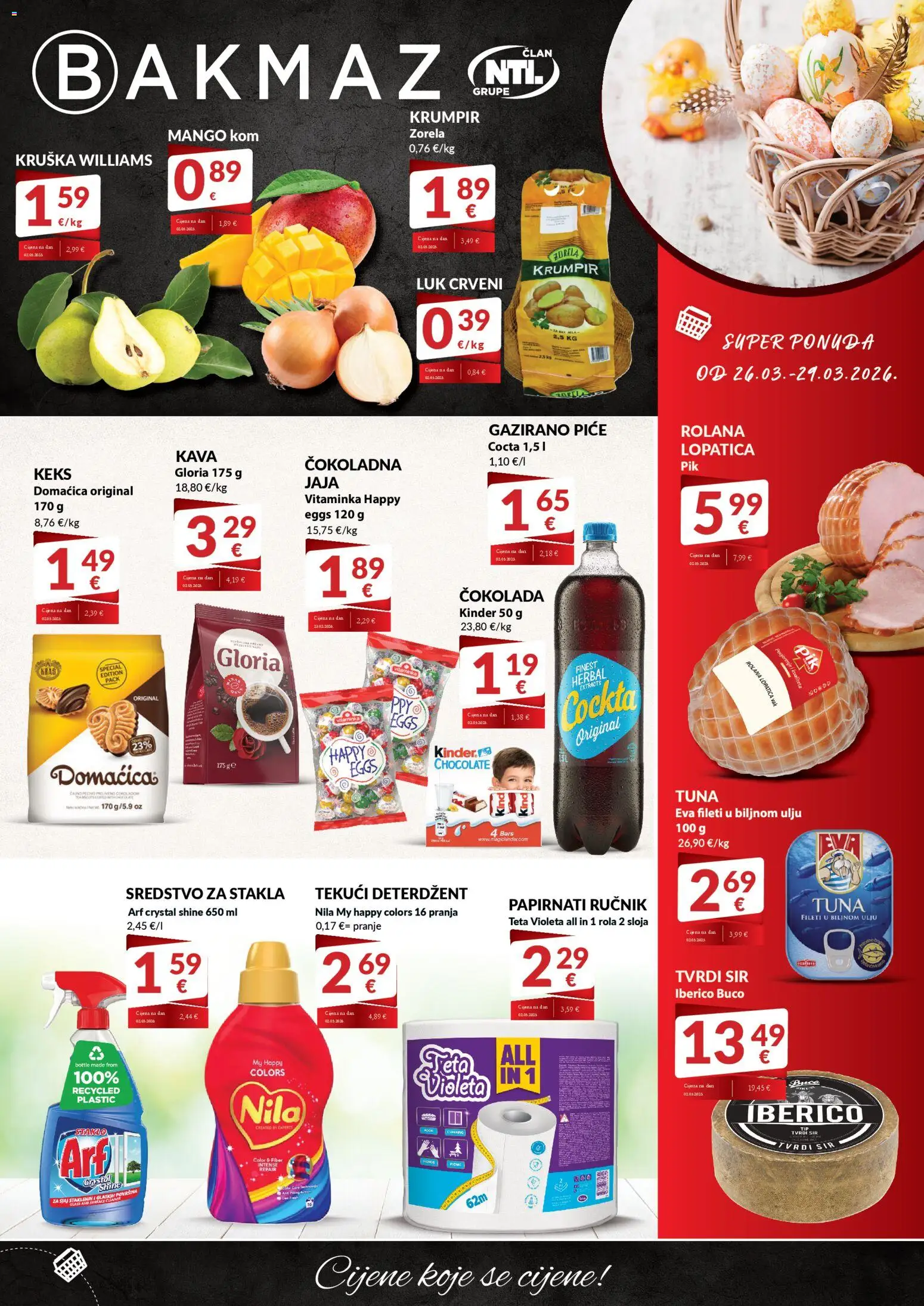 Bakmaz katalog | vrijedi od 26.03.2026 | Stranica: 1 | Proizvodi: Keks, Luk, Mango, Tuna