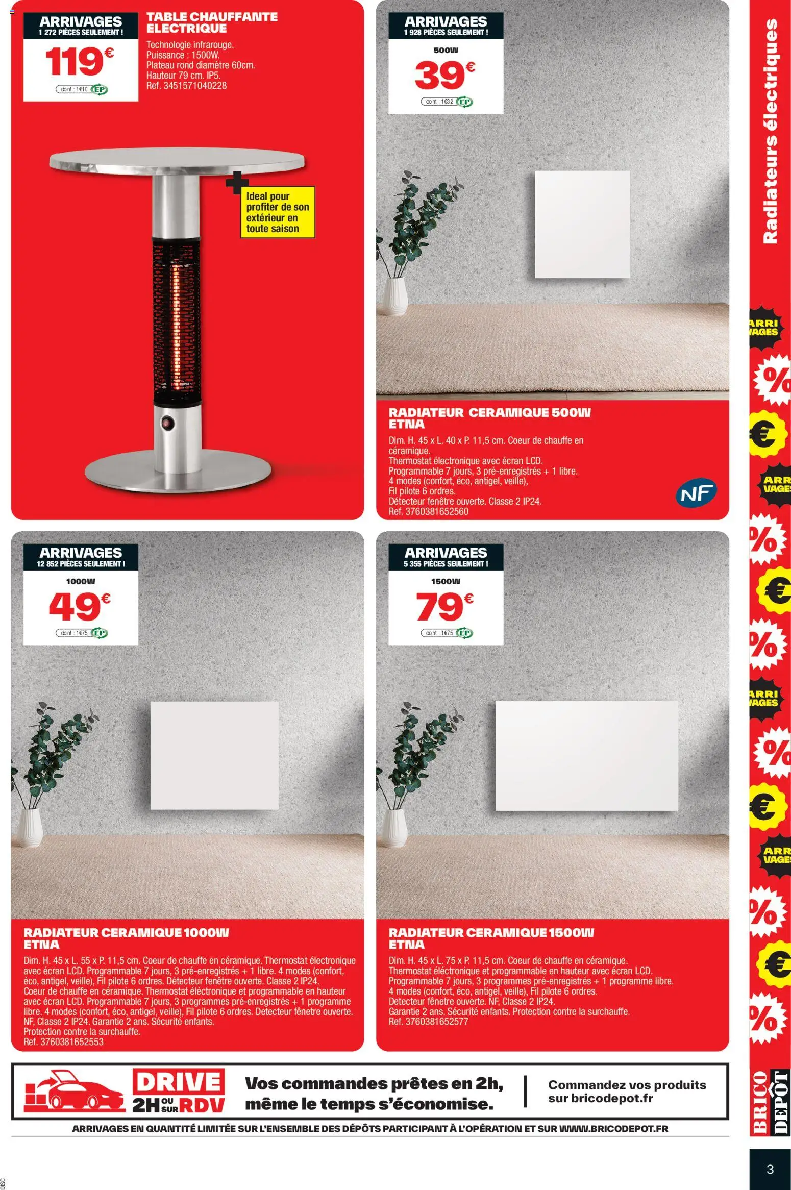 {H1} | Page: 3 | Produits: Plateau, Table, Radiateur