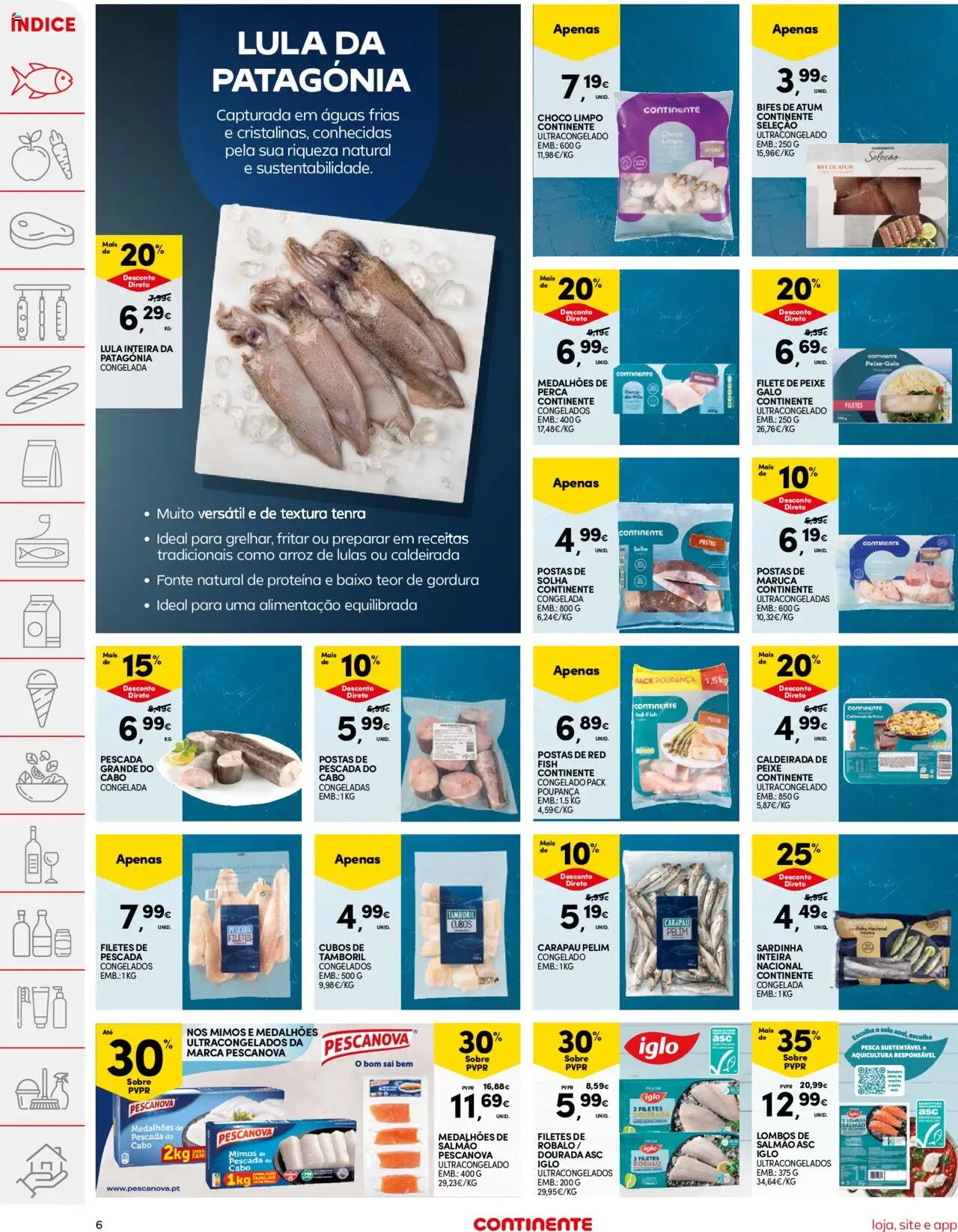 Continente folheto │ válido de 03.06.2025 | Página: 6 | Produtos: Dourada, Pescada, Pescada do cabo, Salmão
