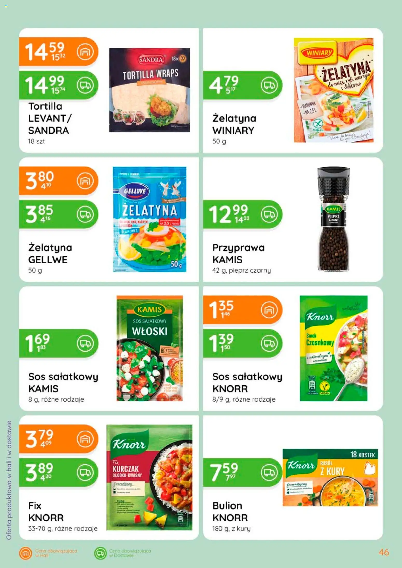 Eurocash gazetka od 02.04.2026 | Strona: 46 | Produkty: Żelatyna, Tortilla, Sos, Pieprz