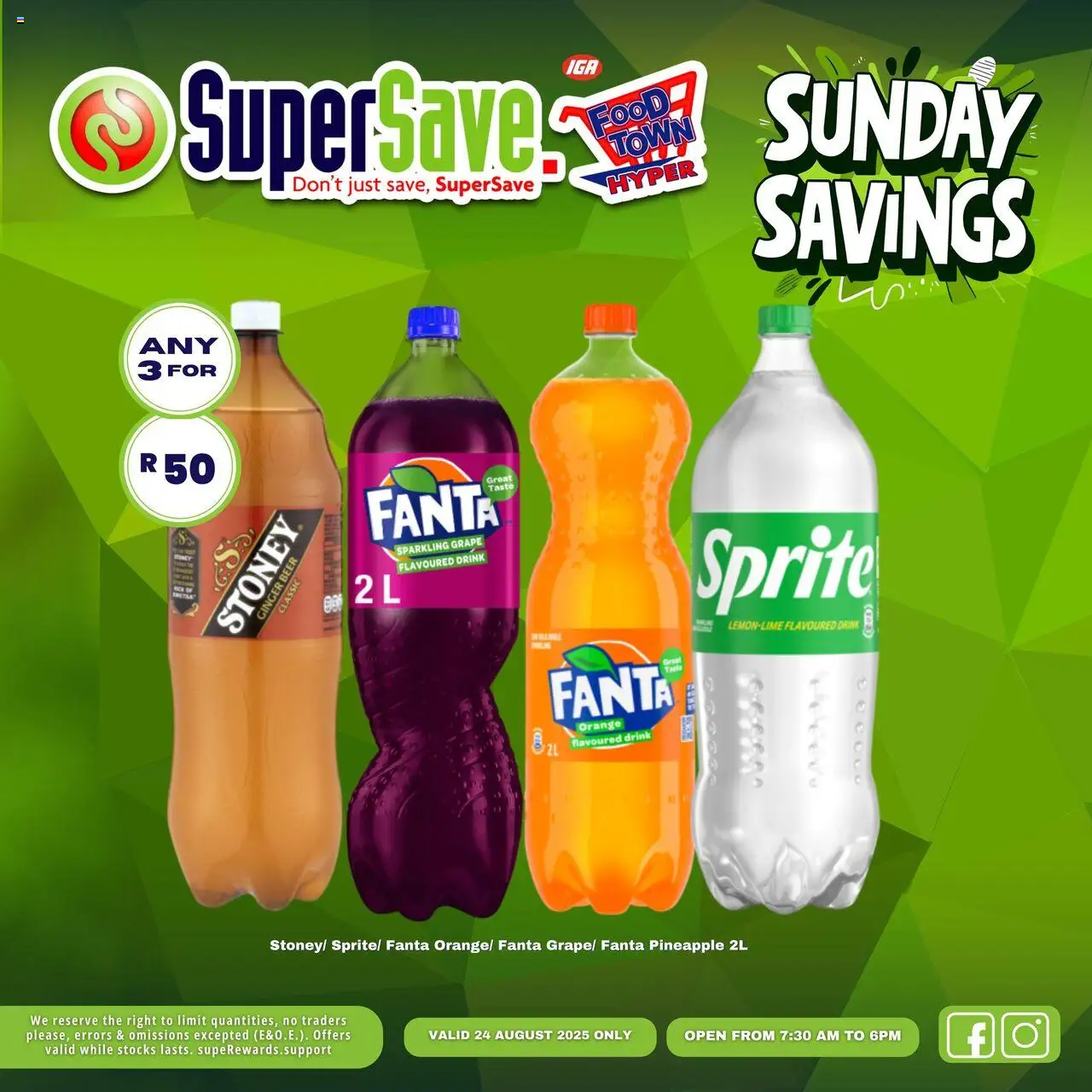Super Save Sunday Deals │ valid from 24.08.2025 | Page: 7 | Products: Beer, Pineapple, Fanta, Sprite