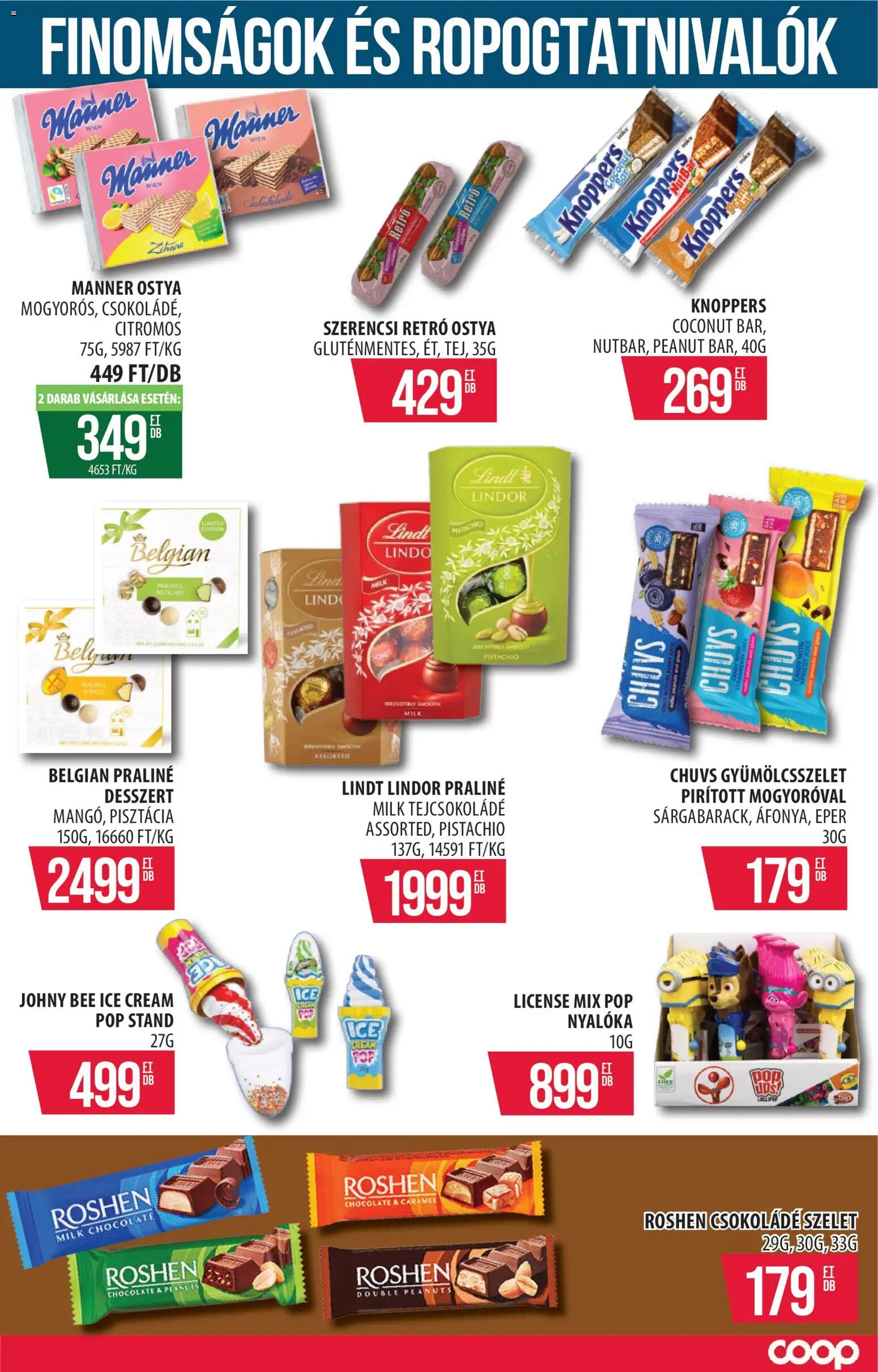 COOP Szolnok akciós ujság - amely érvényes a következő dátumtól: 30.03.2026 | Oldal: 12 | Termékek: Nyalóka, Praliné, Csokoládé, Eper