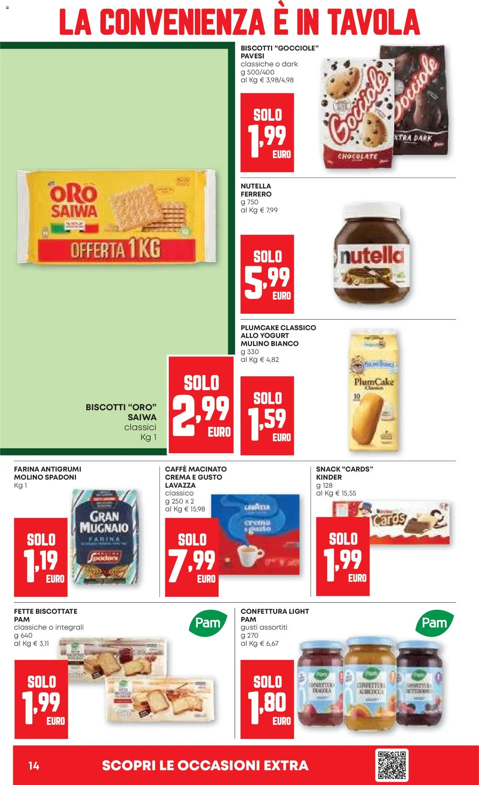 Volantino PAM del 26.03.2026 | Pagina: 14 | Prodotti: Caffè, Nutella, Fette biscottate, Macinato