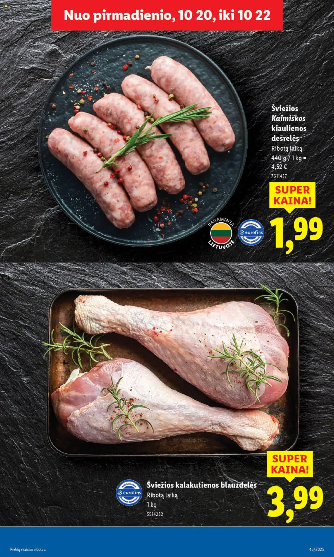 LIDL akcijos nuo 20.10.2025 | Puslapis: 11 | Prekių: Kiaulienos, Dešrelės