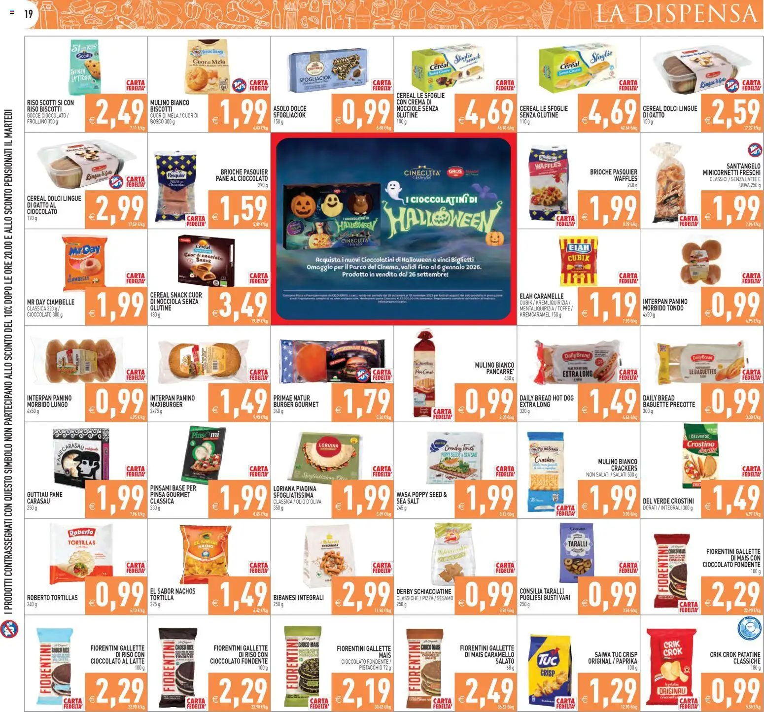 Volantino PIM Supermercati del 29.10.2025 | Pagina: 19 | Prodotti: Crema, Pane, Riso, Patatine