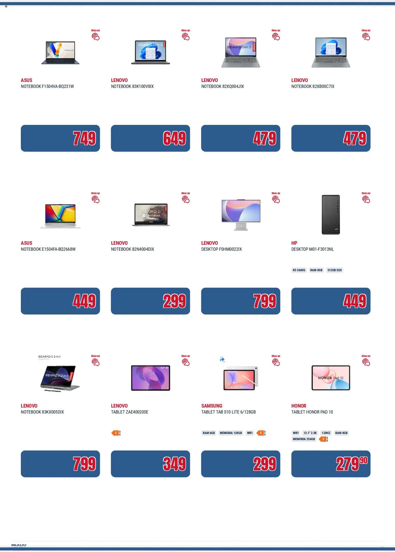 Volantino Trony del 02.04.2026 | Pagina: 2 | Prodotti: Notebook, Tablet, Samsung