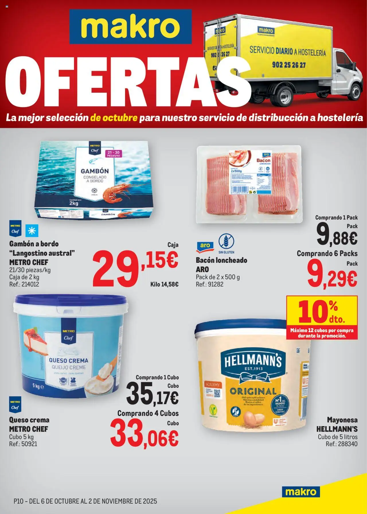 Makro - Ofertas Zaragoza │ válido desde el 06.10.2025 | Página: 1 | Productos: Queso, Crema, Οθόνη προβολής, Langostino