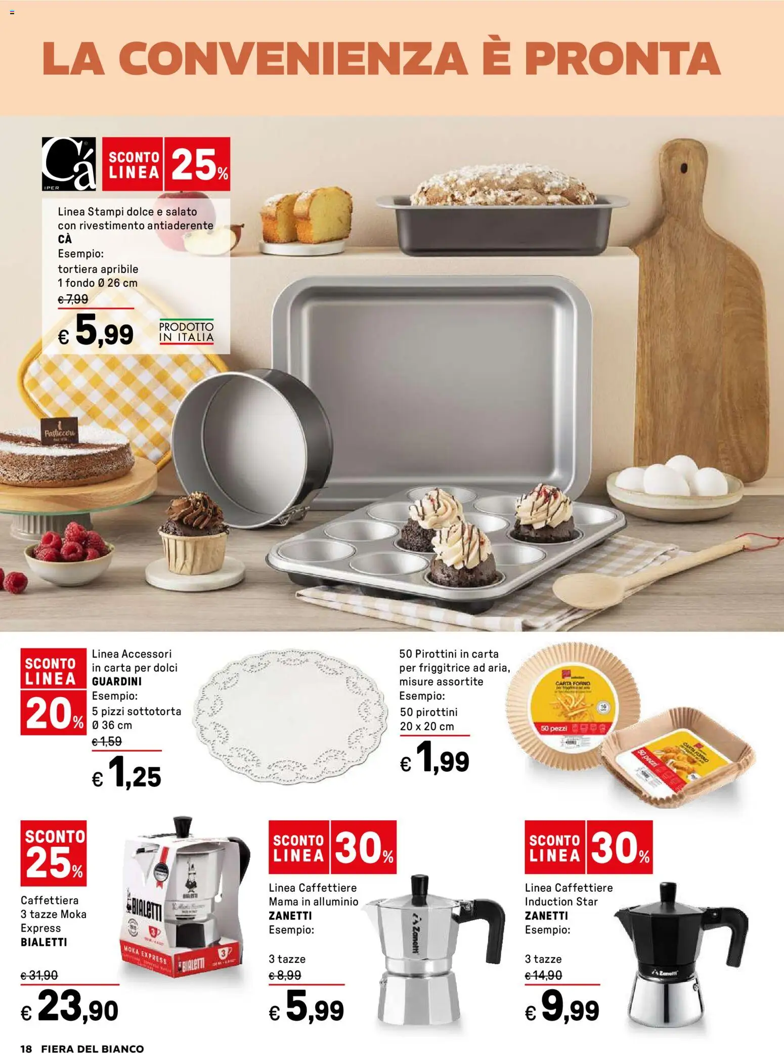 Volantino Iper del 27.12.2025 | Pagina: 18 | Prodotti: Caffettiera, Tortiera, Alluminio, Friggitrice