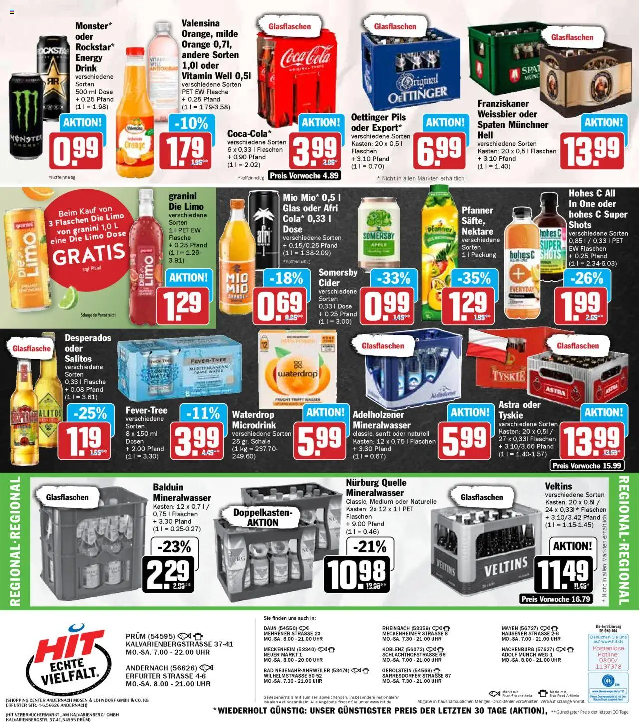 HIT - Rhineland-Palatinate - gültig ab dem 04.08.2025 | Seite: 19 | Produkte: Tyskie, Bad, Granini, Hohes c
