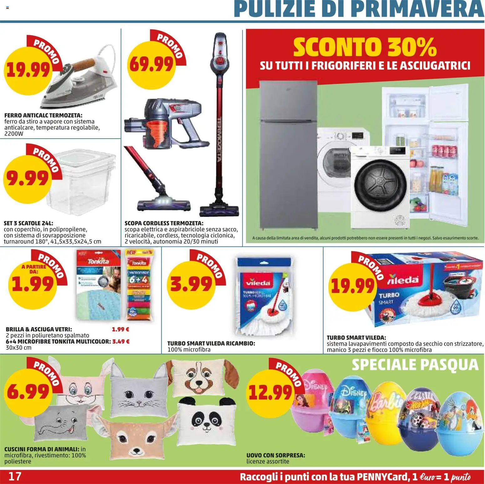 Volantino PENNY del 12.03.2026 | Pagina: 17 | Prodotti: Scopa elettrica, Scopa, Secchio, Ferro da stiro