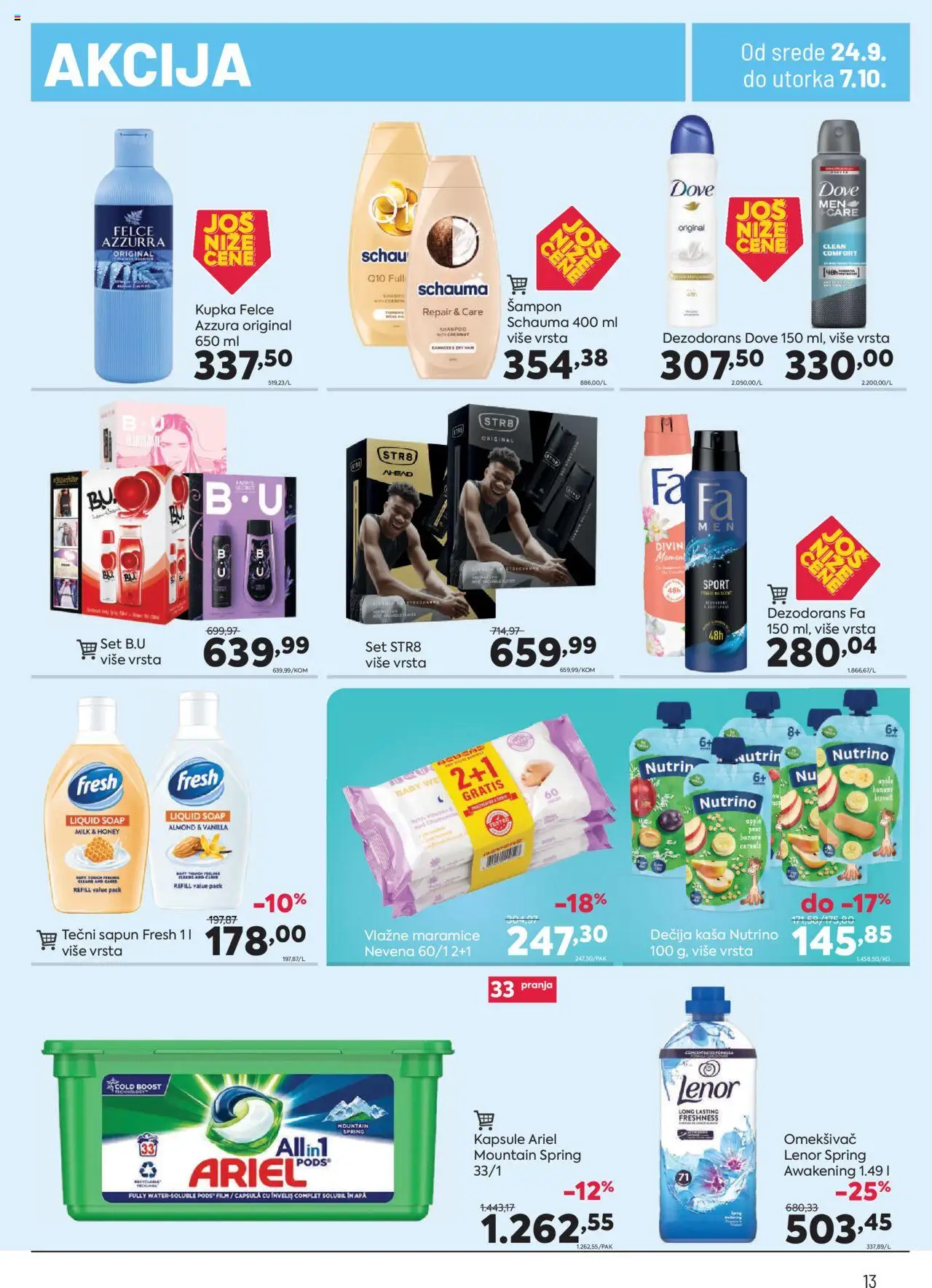 PerSu katalog - važi od 24.09.2025 | Strana: 13 | Proizvode: Lenor, Kapsule, Dove, Dezodorans