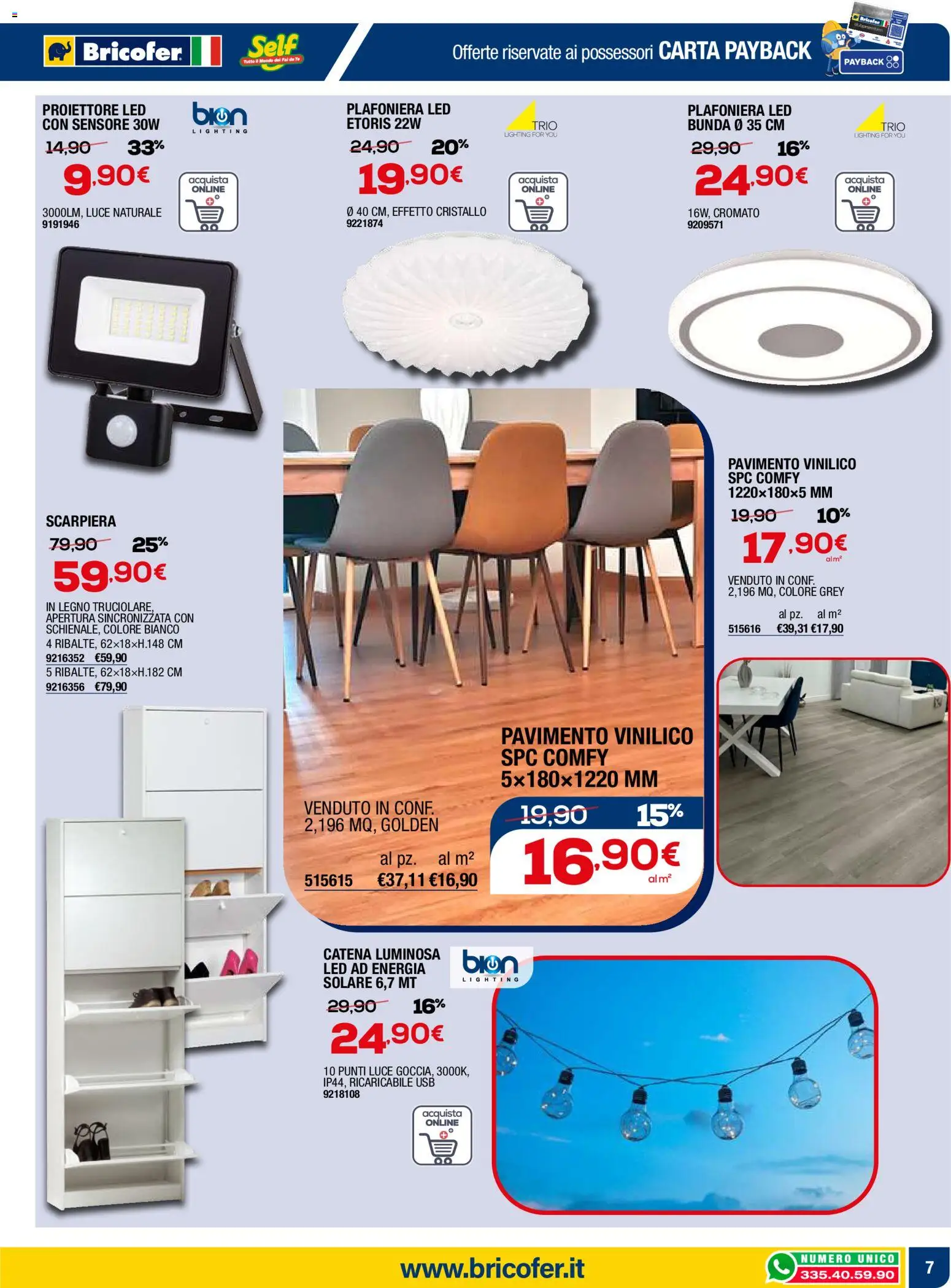 Volantino Bricofer del 05.03.2026 | Pagina: 7 | Prodotti: Tè, Pavimento, USB, Scarpiera