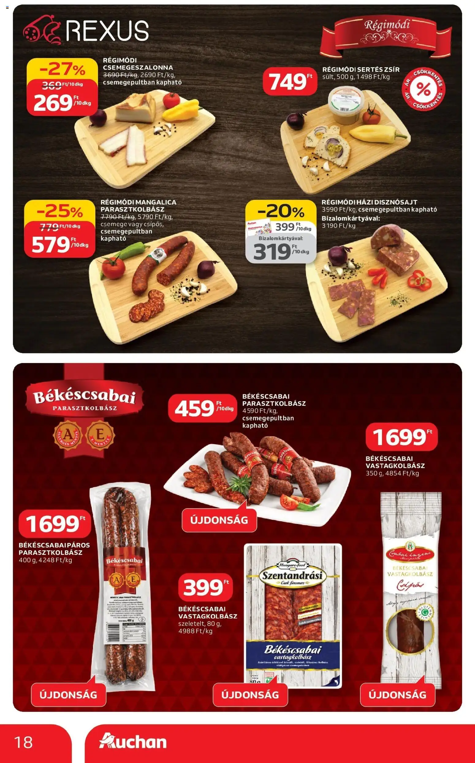 Auchan akciós ujság - amely érvényes a következő dátumtól: 12.03.2026 | Oldal: 18 | Termékek: Vastagkolbász, Gluténmentes