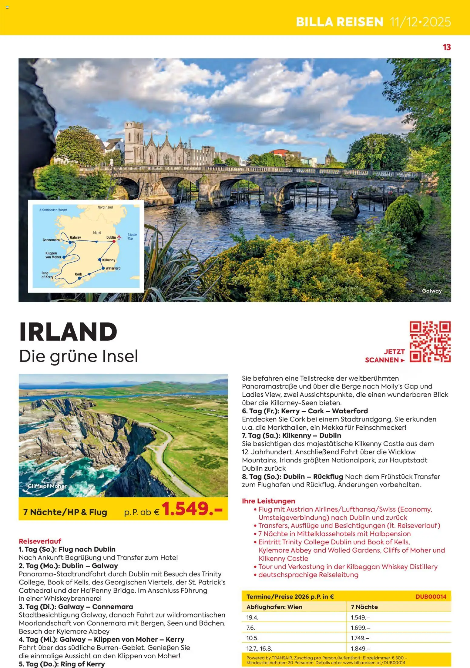 Billa Kreuzfahrten Rundreisen Erlebnisreisen 11/12-25 gültig ab 24.11.2025 | Seite: 13 | Produkte: Whiskey