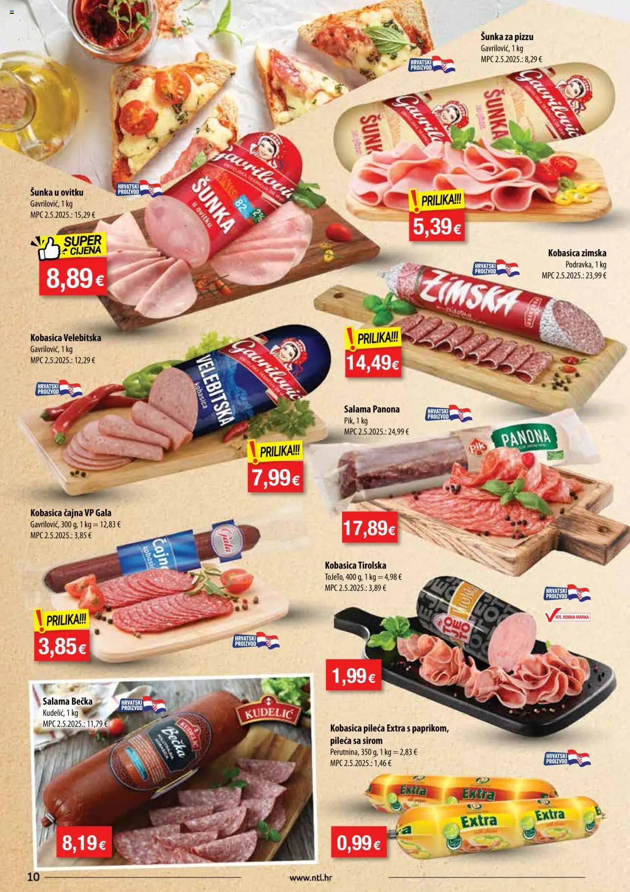 NTL katalog | vrijedi od 10.09.2025 | Stranica: 10 | Proizvodi: Salama, Šunka, Kobasica