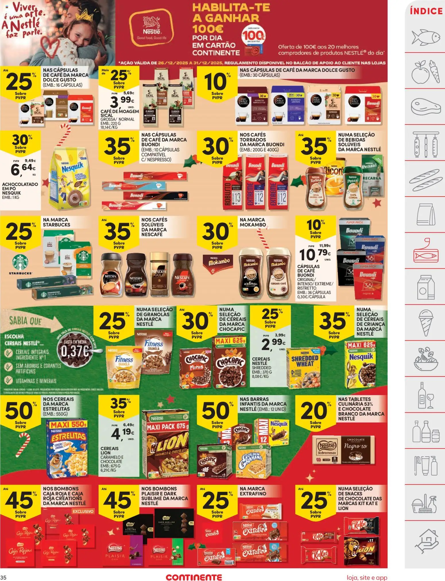 Continente folheto │ válido de 26.12.2025 | Página: 35 | Produtos: Cafe buondi, Nestlé, Chocolate, Cereais