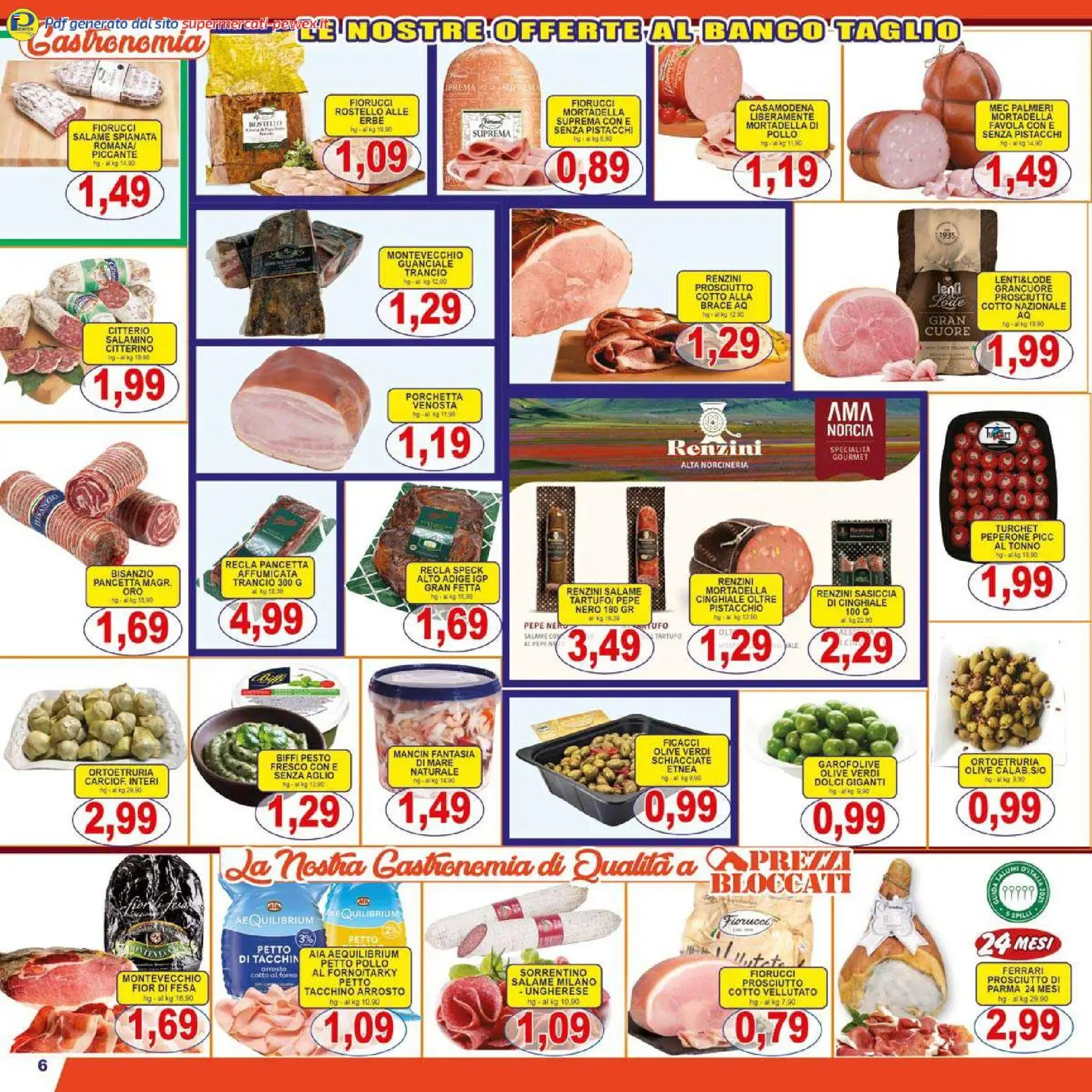 Volantino Pewex del 29.10.2025 | Pagina: 6 | Prodotti: Porchetta, Pancetta, Olive, Forno