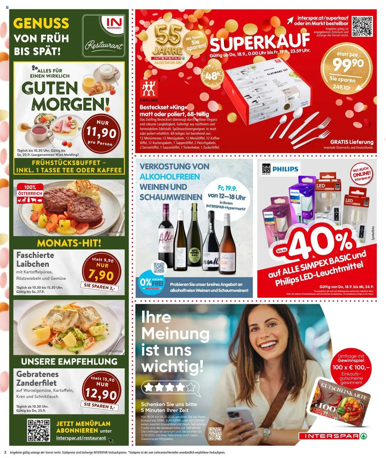Interspar Flugblatt gültig ab 18.09.2025 | Seite: 2 | Produkte: Gemüse, Uhr, Kaffee, Tee