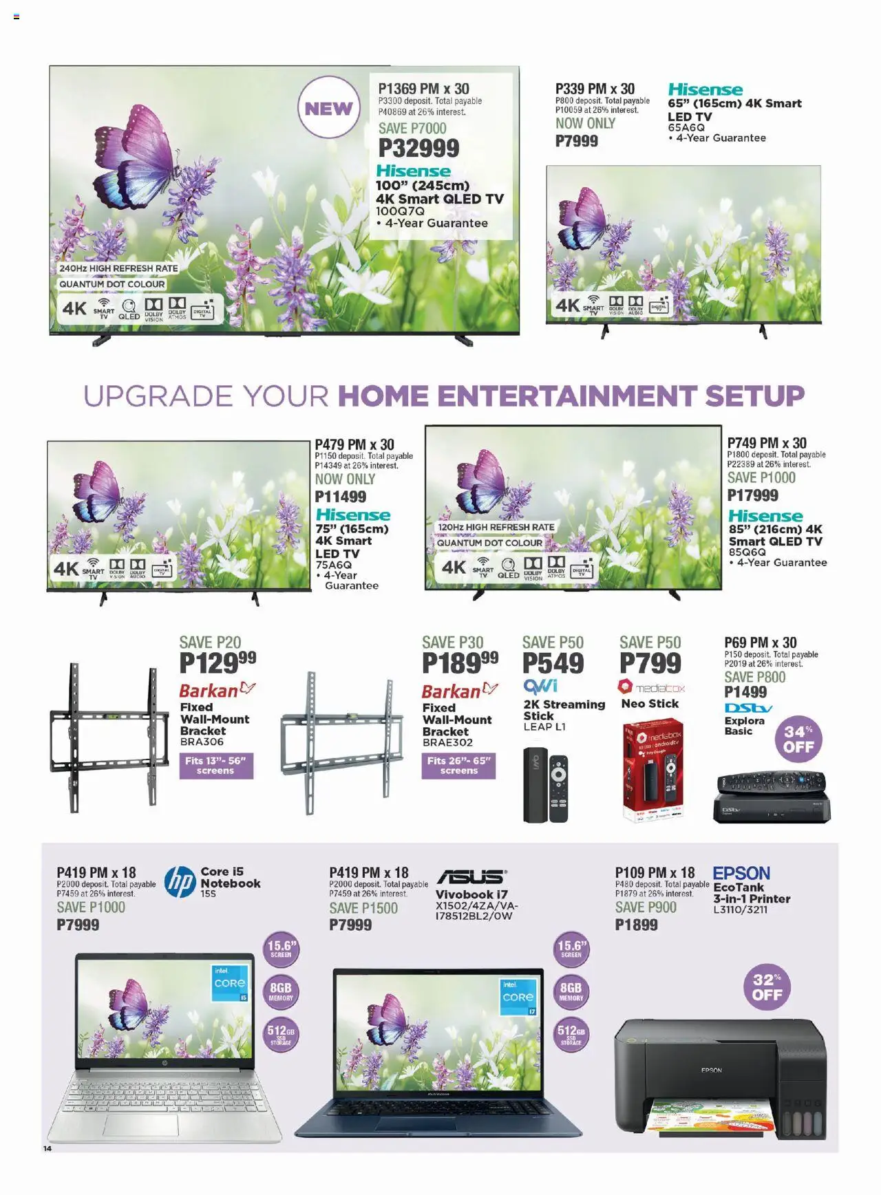House and Home - Botswana Catalogue │ valid from 18.08.2025 | Page: 14 | Products: Notebook, Printer, TV