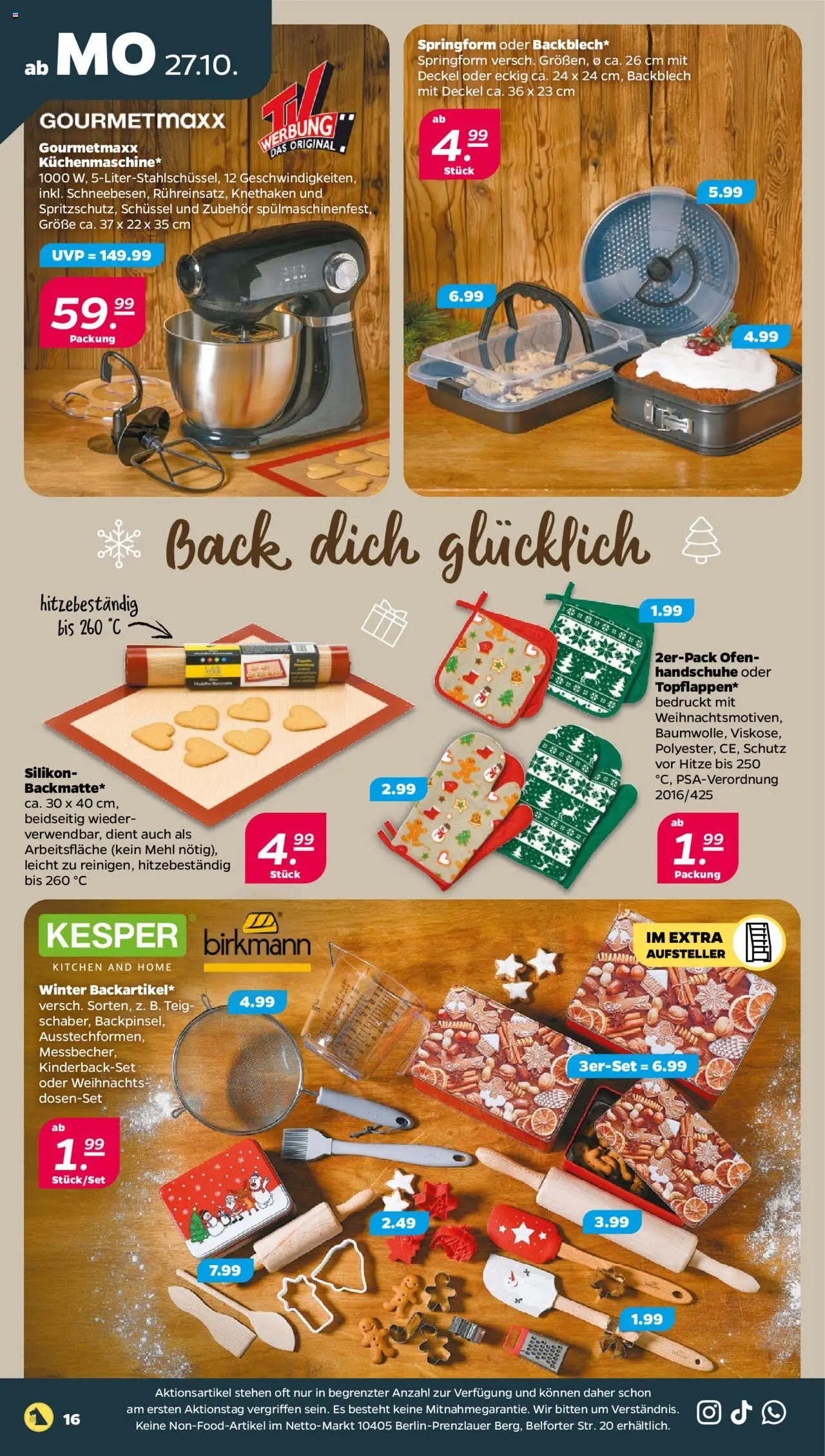 Netto Prospekt 	 – gültig ab 27.10.2025 | Seite: 18 | Produkte: Ofen, Mehl, Handschuhe