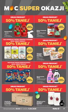 Pogląd oferty "Netto gazetka od poniedziałku spożywcza" - ważna od 30.03.2026 | Strona: 7 | Produkty: Pieczywo, Ketchup, Pieczywo chrupkie, Dżem