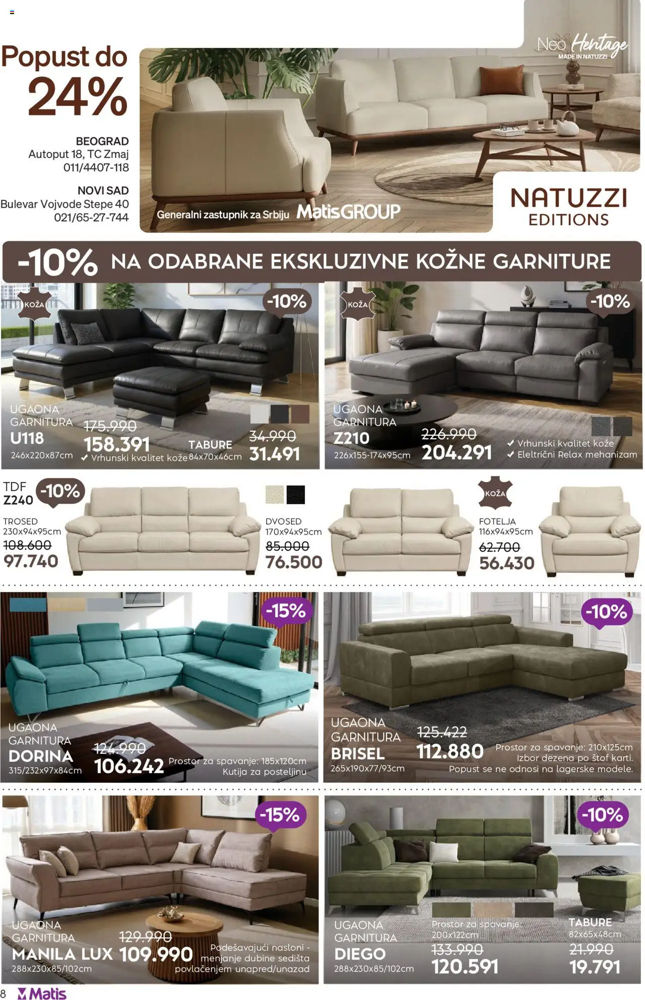 Matis katalog - važi od 01.01.2025 | Strana: 8 | Proizvode: Fotelja, Kutija, Tabure, Trosed