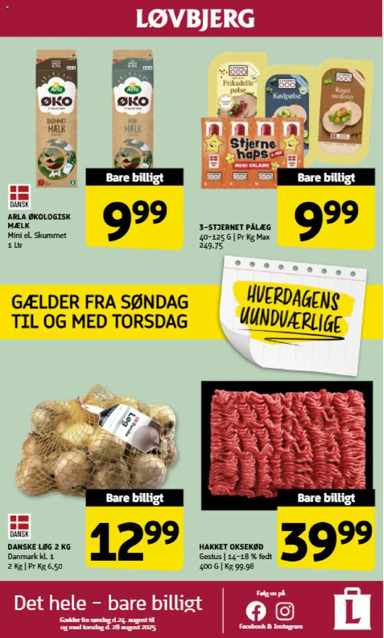 Løvbjerg Tilbudsavis gyldig fra 22.08.2025 | Side: 33 | Produkter: Mælk, Salami, Oksekød, Pålæg