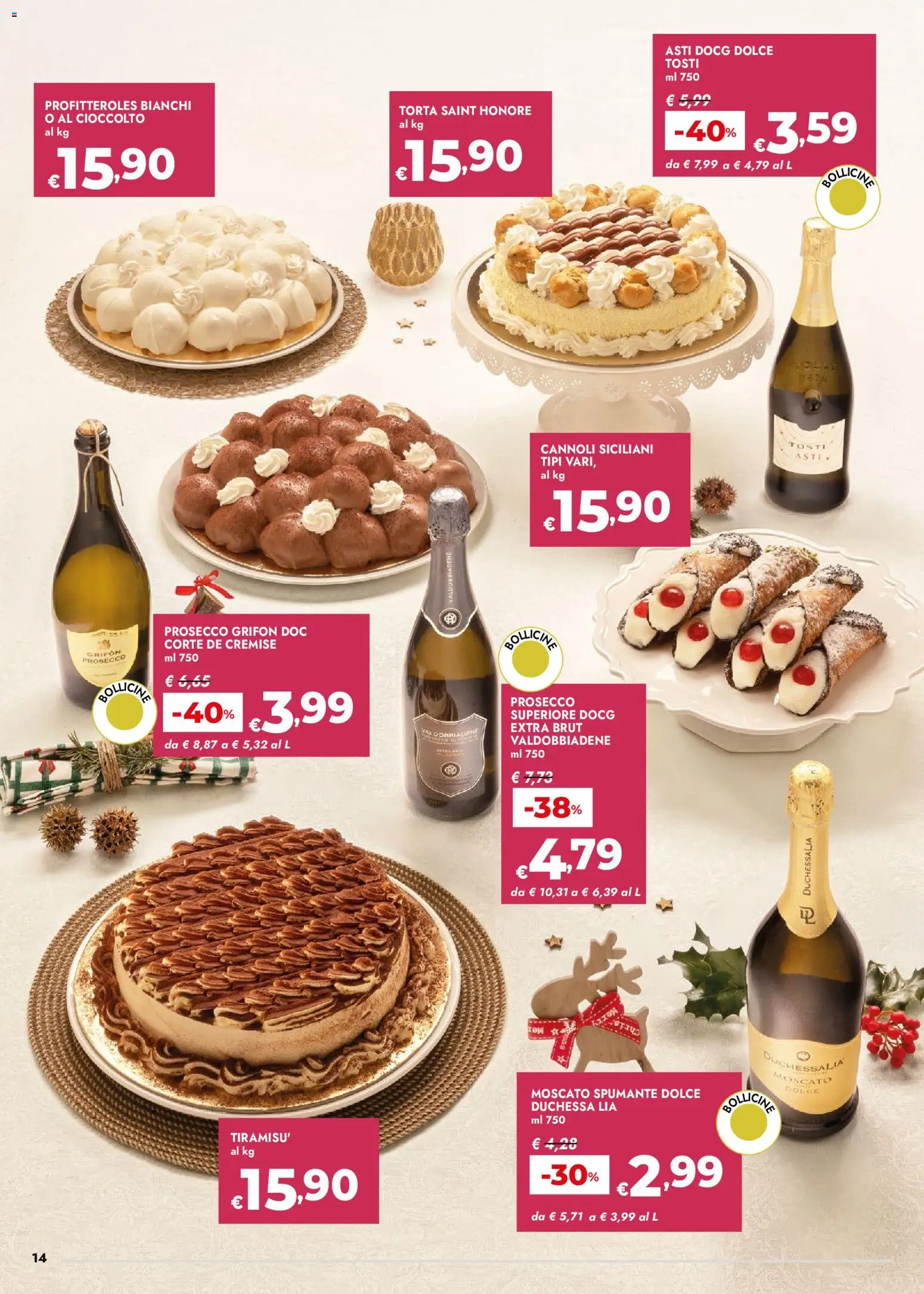 Volantino bennet del 18.12.2025 | Pagina: 14 | Prodotti: Prosecco, Spumante, Torta