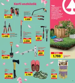 Interspar Kert katalógus - amely érvényes a következő dátumtól: 19.03.2026 | Oldal: 3 | Termékek: Papucs, Ágyásszegély, Sövényvágó, Ágvágó