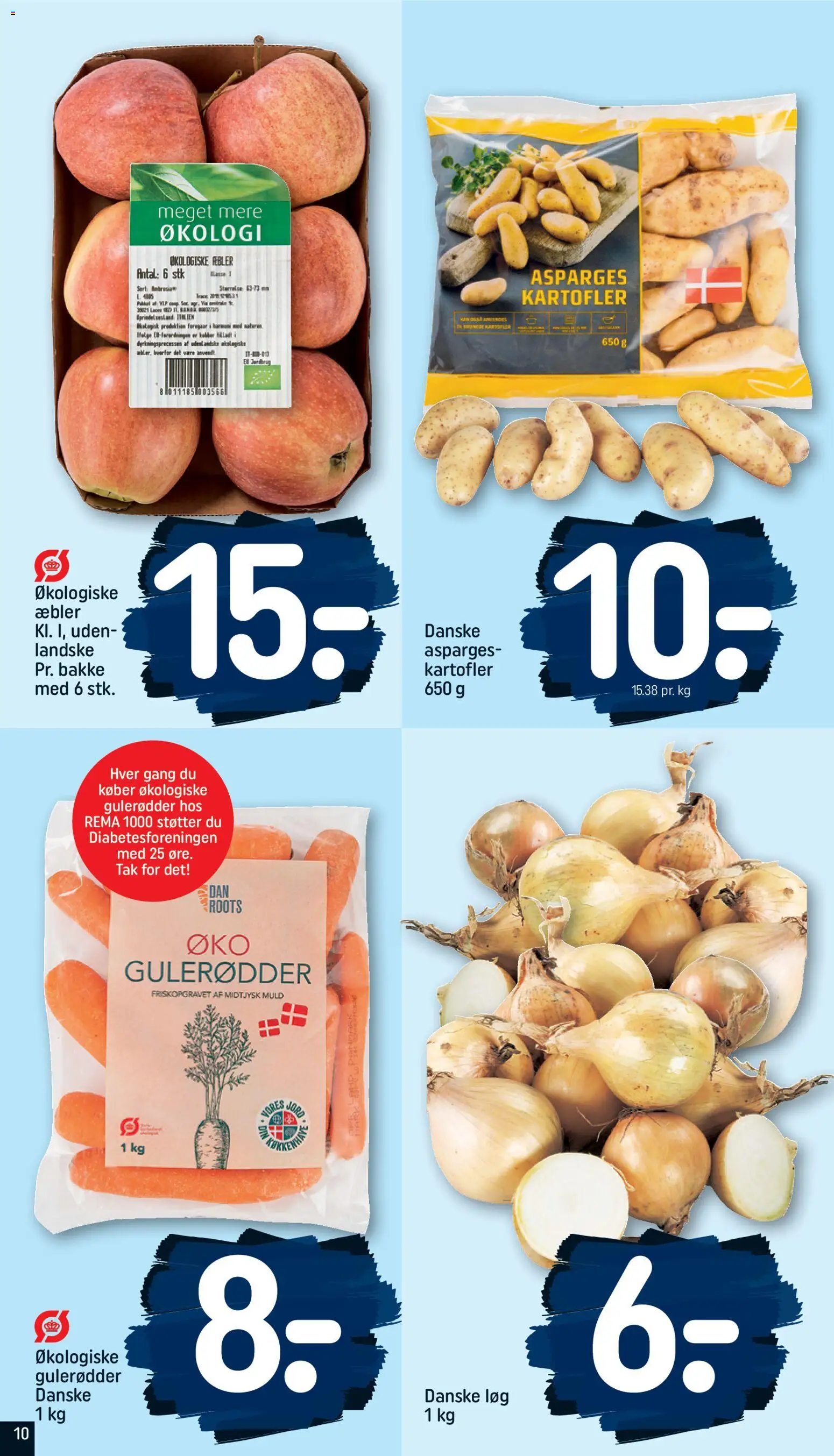 Rema 1000 tilbudsavis – gyldig fra 02.11.2025 | Side: 10 | Produkter: Æbler, Gulerødder, Kartofler, Asparges