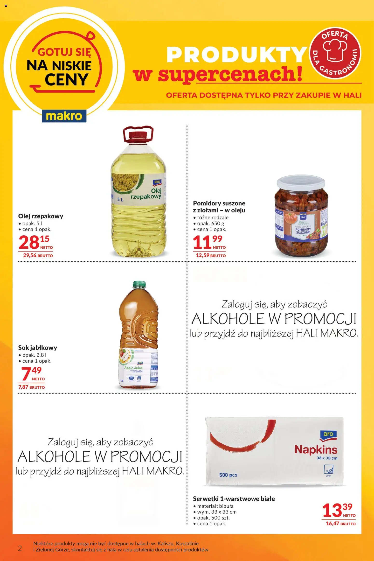Makro gazetka - Oferta dla gastronomii od 14.04.2026 | Strona: 2 | Produkty: Olej rzepakowy, Pomidory suszone, Olej, Pomidory