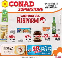 Anteprima del volantino Conad - Campioni del risparmio valido a partire dal 09.09.2025