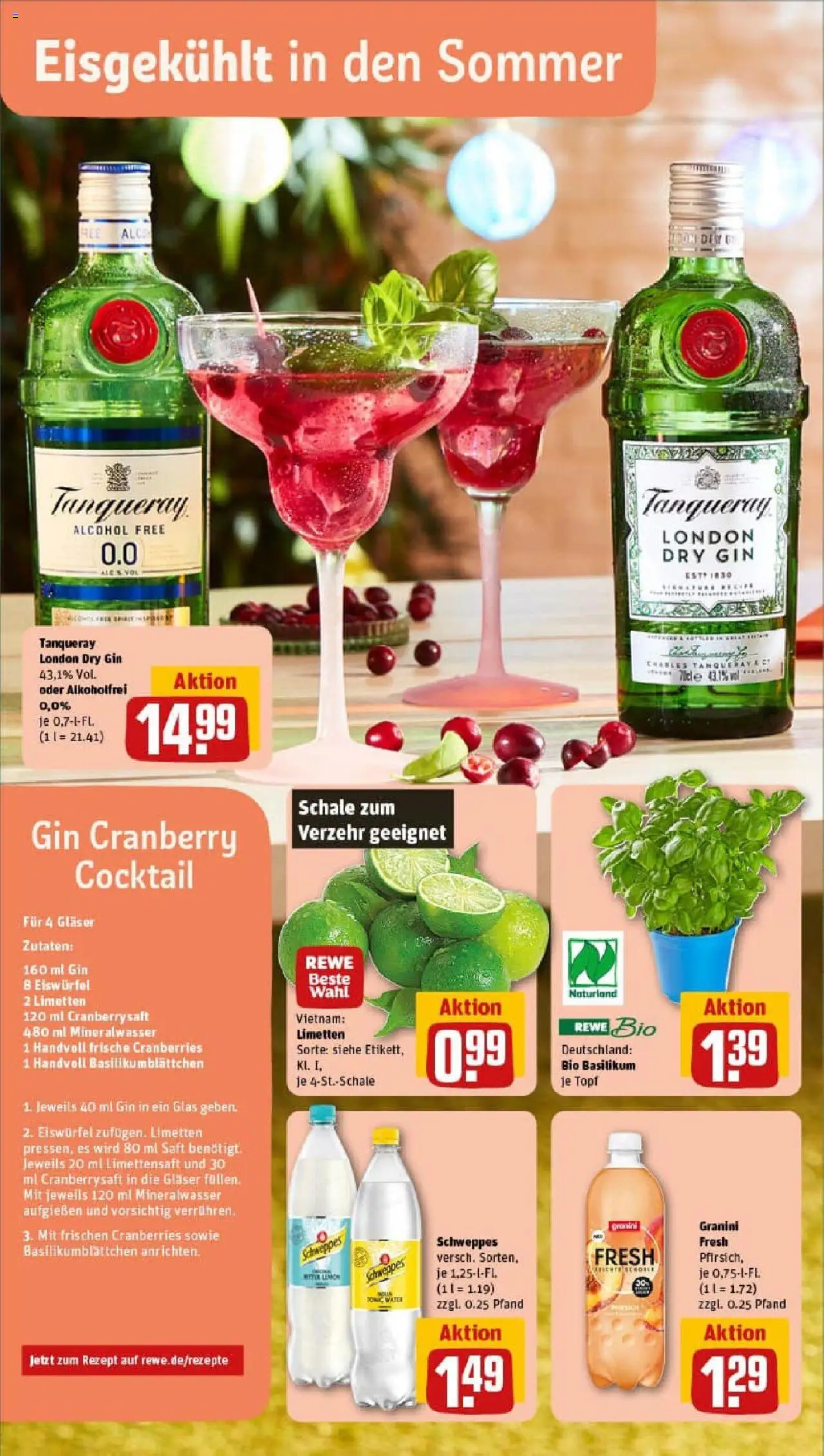 Rewe prospekt Lübeck	 - gültig ab dem 27.07.2025 | Seite: 4 | Produkte: Schweppes, Mineralwasser, Granini, Gin