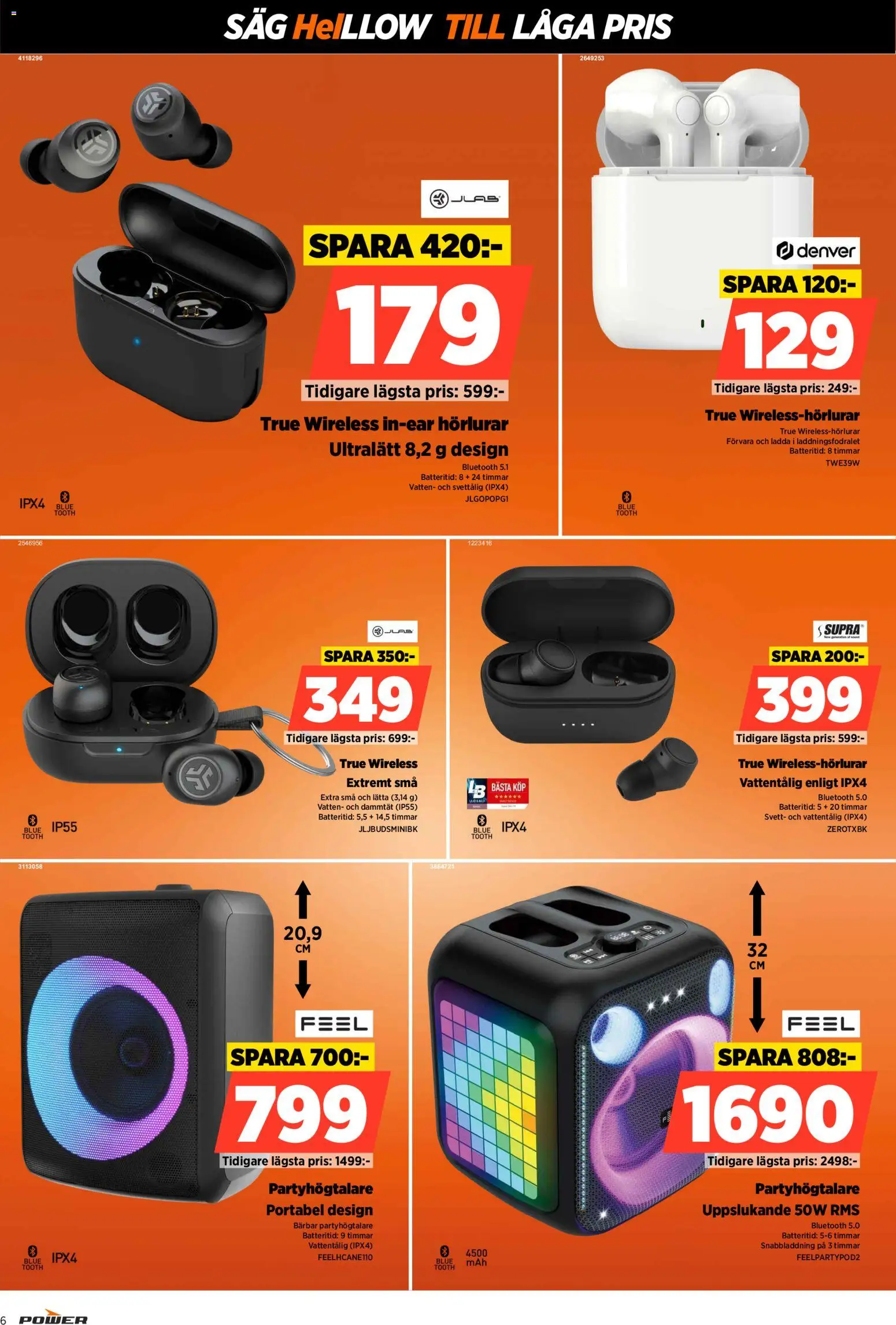 Power reklamblad aktuell från 10.11.2025 | Sida: 6 | Produkter: Såg, Hörlurar