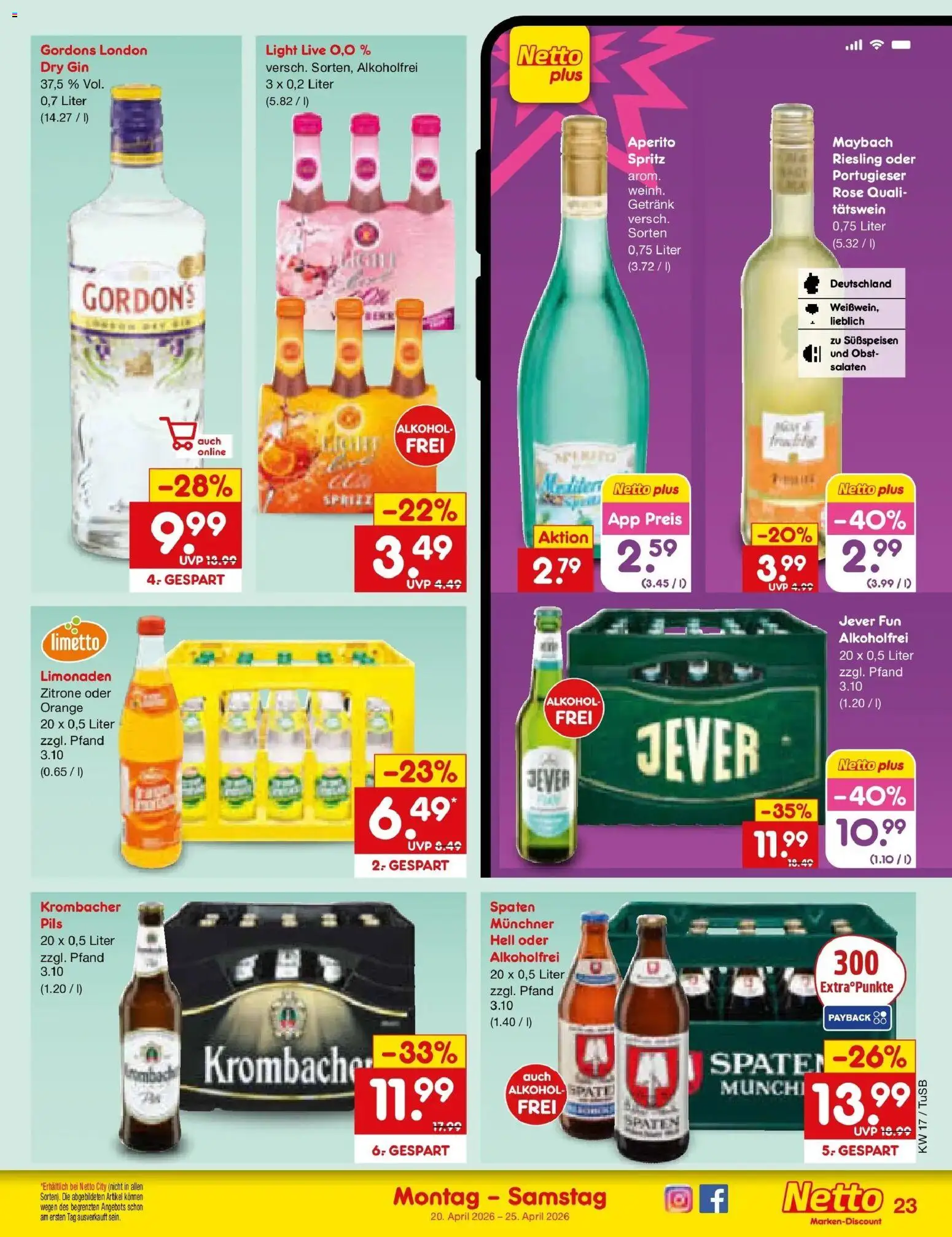 Netto Marken-Discount Prospekt Lahr-Langenwinkel	 – gültig ab 20.04.2026 | Seite: 30 | Produkte: Pils, Obst, Jever, Gin