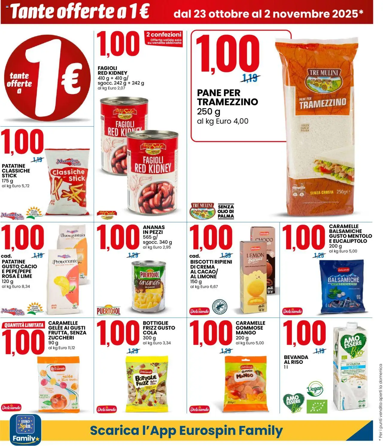 Volantino Eurospin del 23.10.2025 | Pagina: 4 | Prodotti: Riso, Fagioli, Frutta, Lime