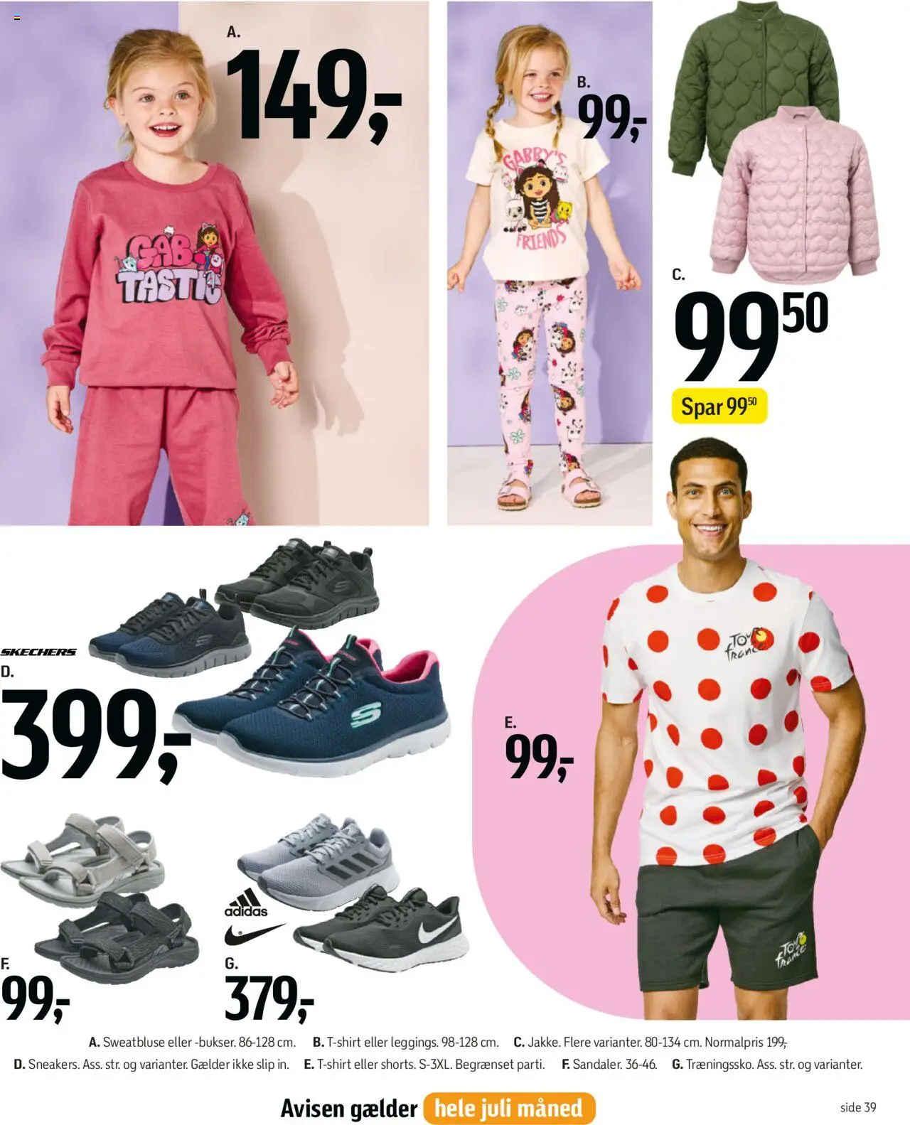 Føtex Tilbudsavis gyldig fra 27.06.2025 | Side: 51 | Produkter: T-shirt, Shorts, Leggings, Sandaler
