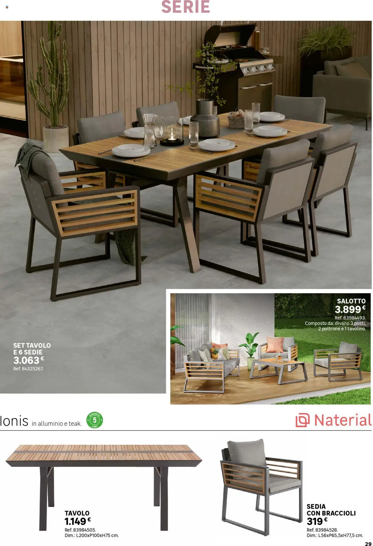 Volantino Leroy Merlin del 02.06.2025 | Pagina: 29 | Prodotti: Braccioli, Alluminio, Tavolo, Sedia