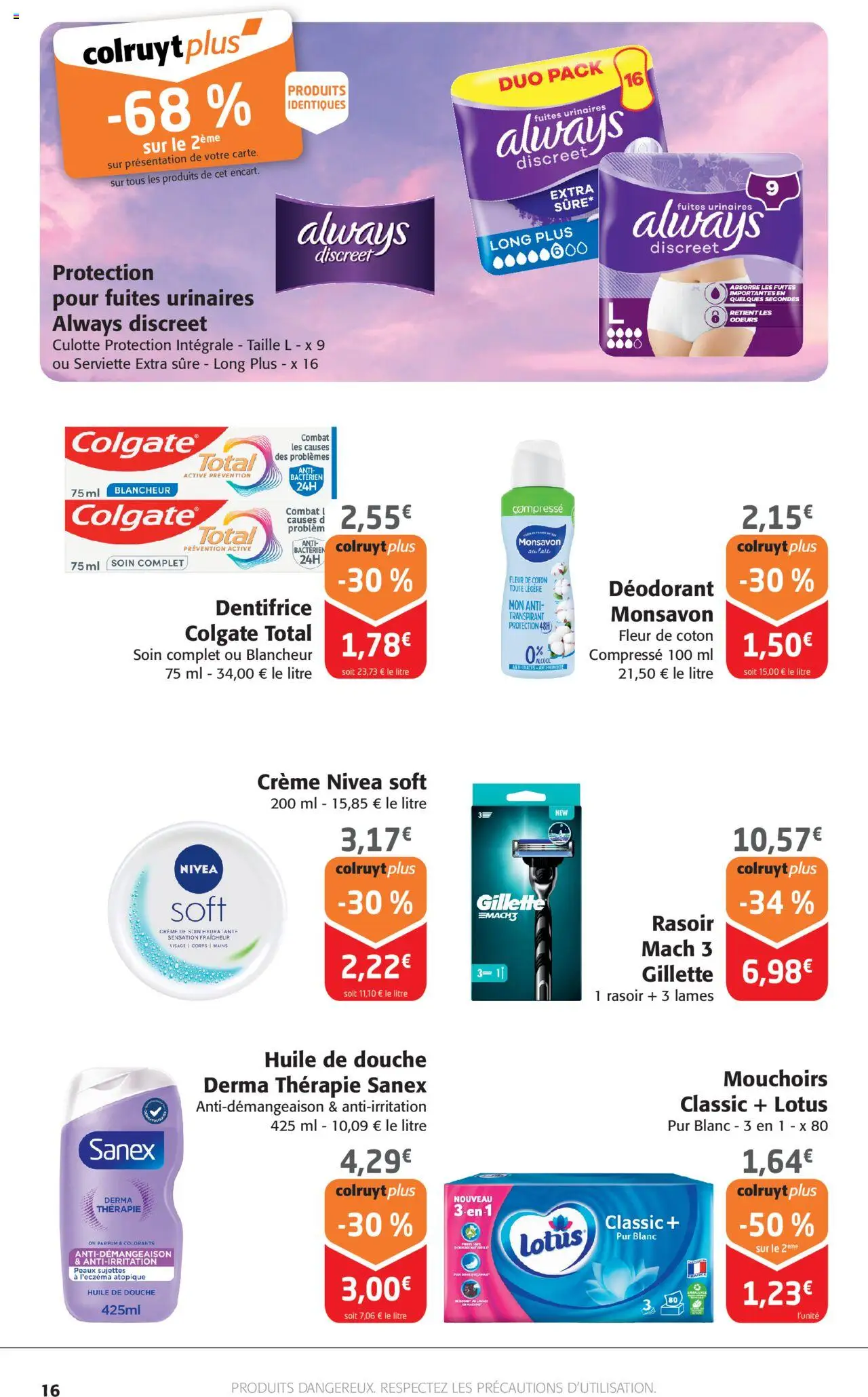 {H1} | Page: 16 | Produits: Rasoir, Parfum, Dentifrice, Douche