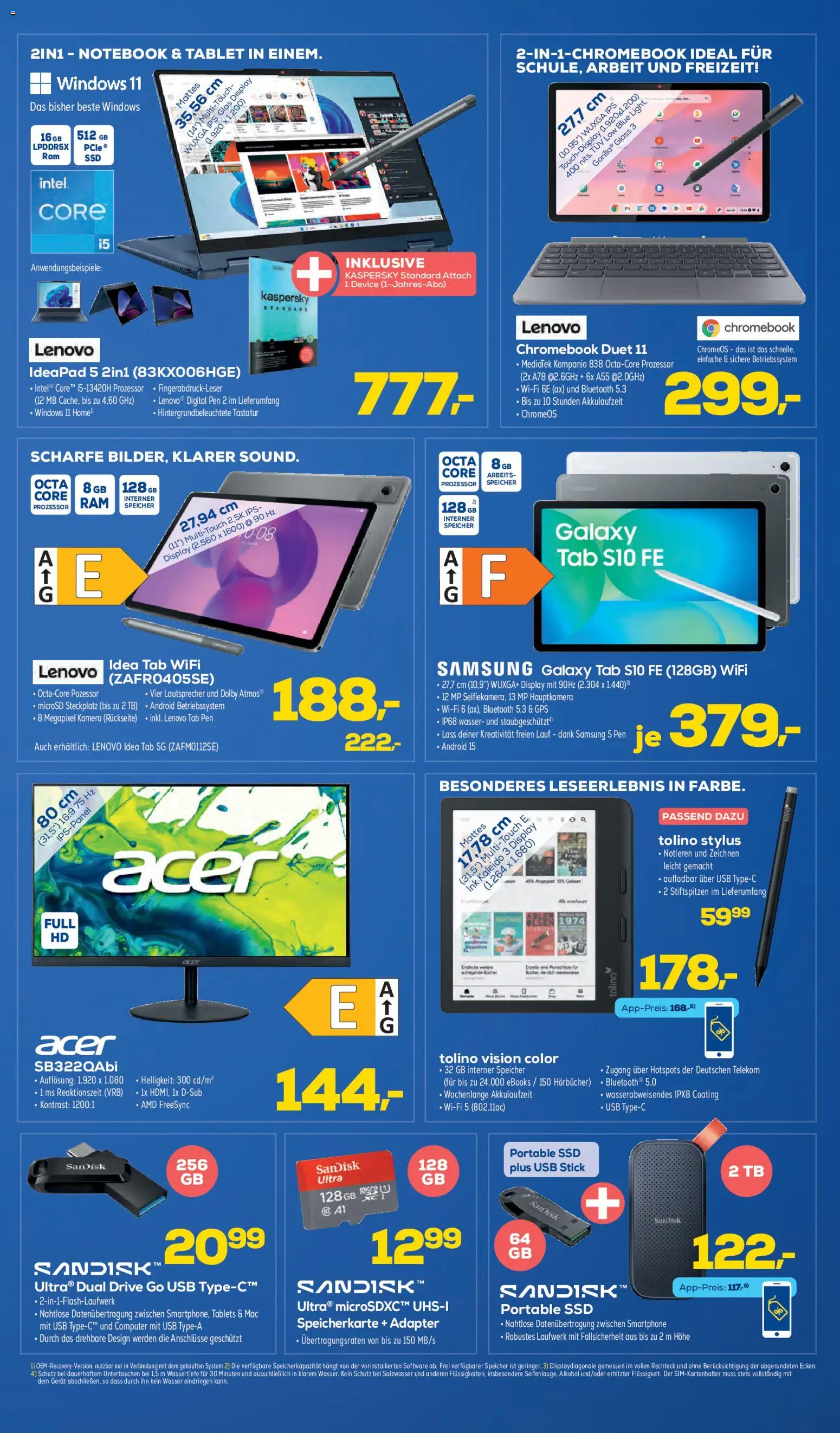 Euronics  Aktueller Prospekt – gültig ab 05.11.2025 | Seite: 4 | Produkte: Lenovo, USB, Wasser, Smartphone