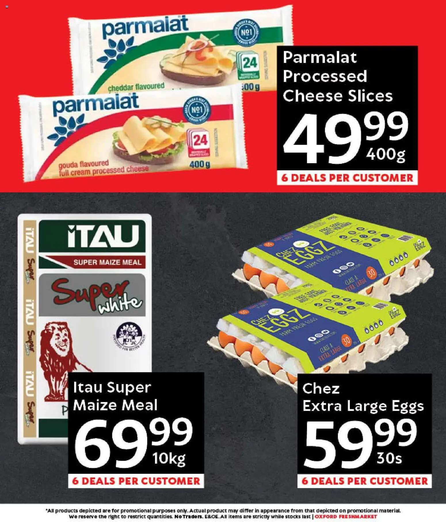 New Oxford Freshmarket catalogue – valid from 31.01.2026 | Page: 2 | Products: Maize meal, Cheese, Eggs, Cream