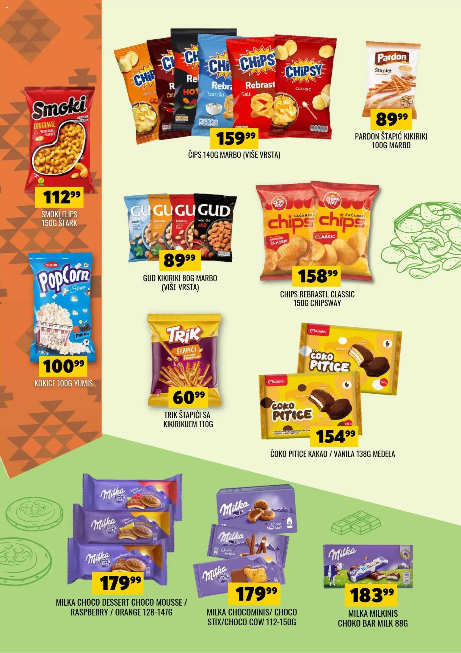 Tekijanka katalog - važi od 02.01.2026 | Strana: 12 | Proizvode: Čips, Milka, Smoki, Kikiriki