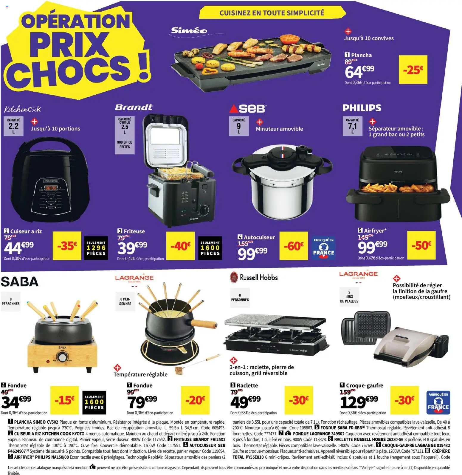 {H1} | Page: 36 | Produits: Autocuiseur, Crêpière, Tefal, Riz