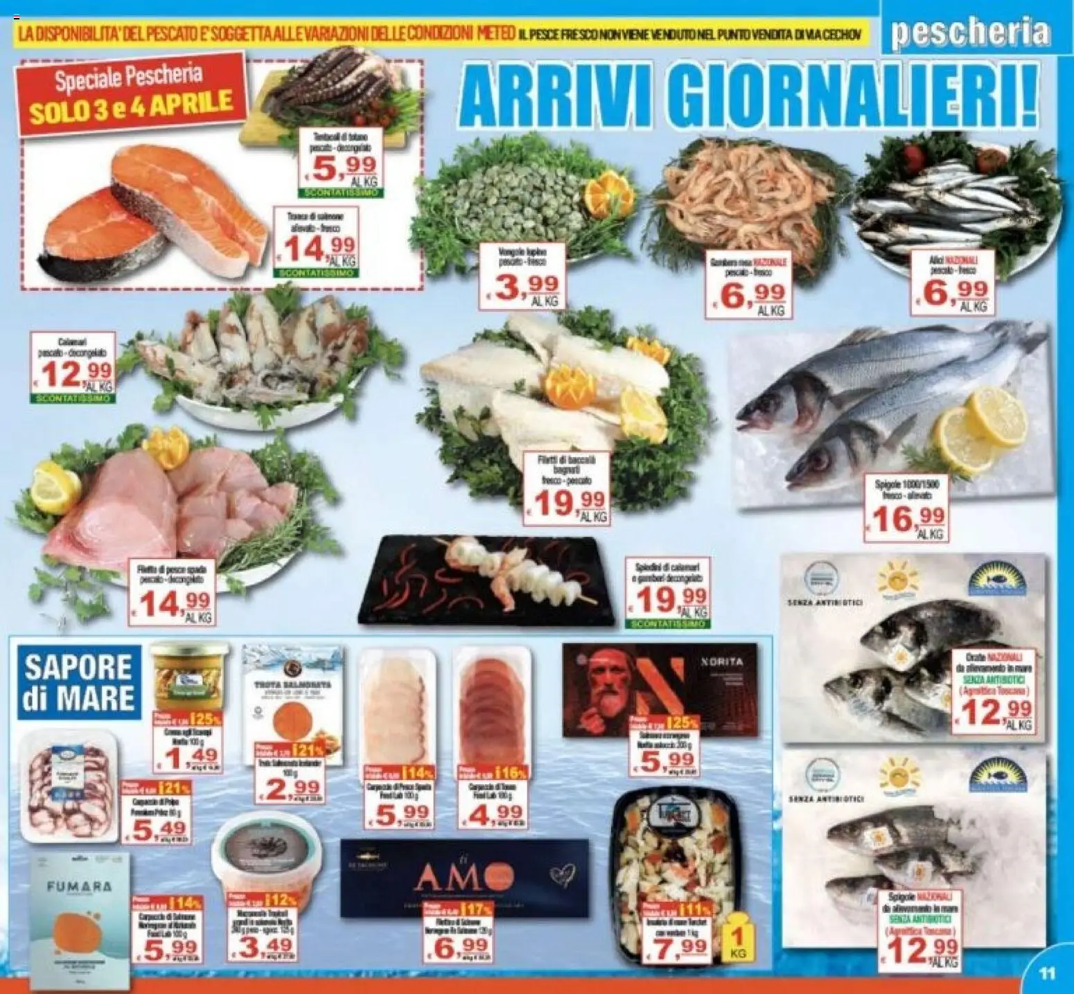Volantino CTS del 27.03.2026 | Pagina: 11 | Prodotti: Pesce, Il pesce, Trota, Calamari