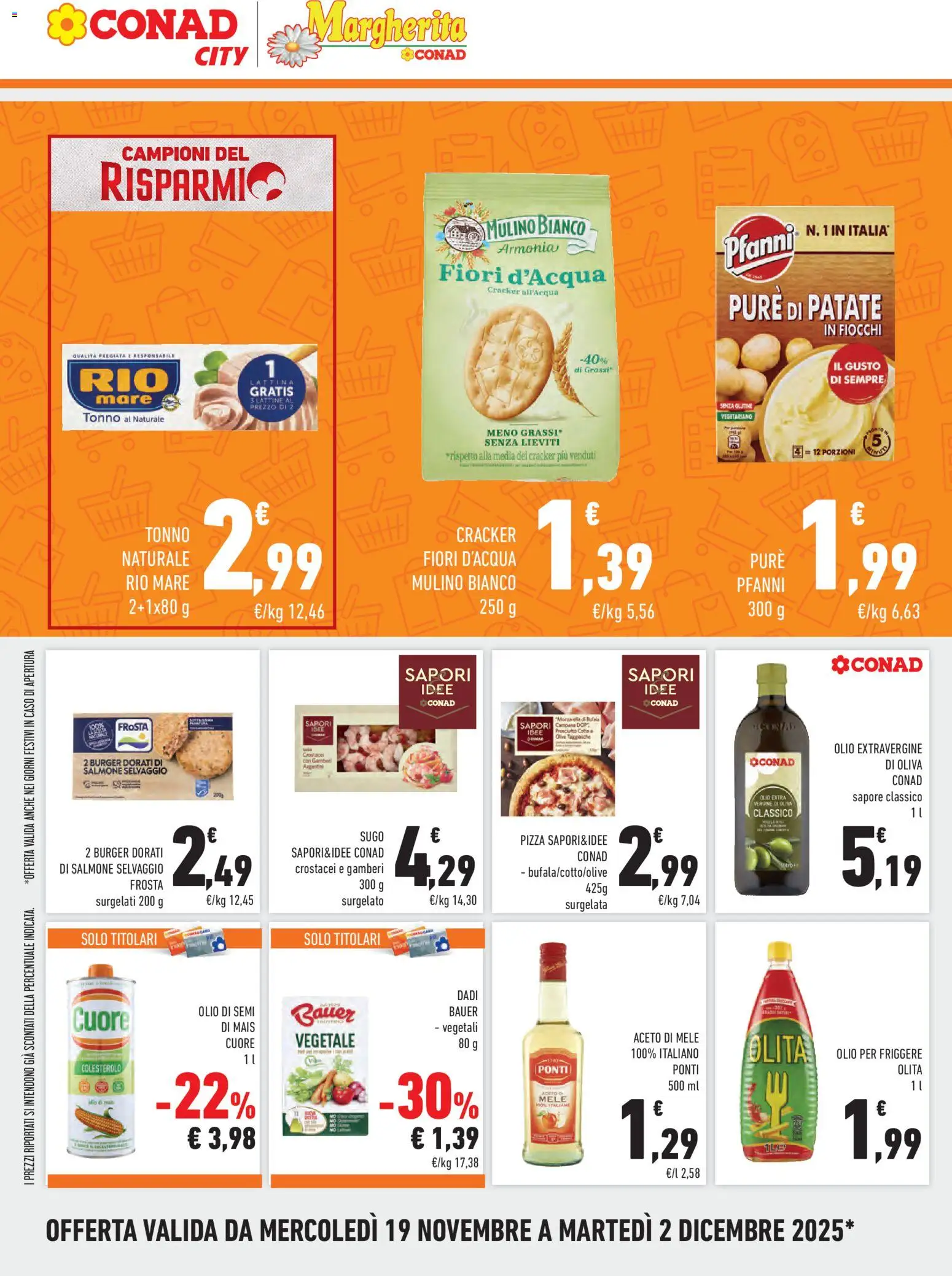 Volantino Conad del 19.11.2025 | Pagina: 8 | Prodotti: Prosciutto Cotto, Aceto di mele, Prosciutto, Tonno al naturale